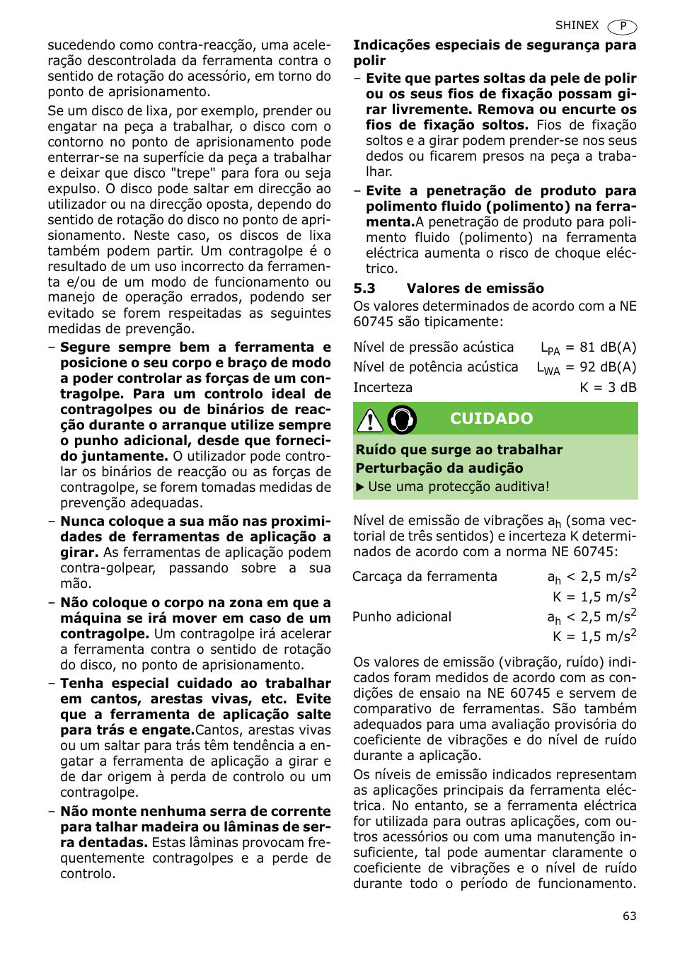 Cuidado | Festool SHINEX RAP 150 FE User Manual | Page 63 / 85