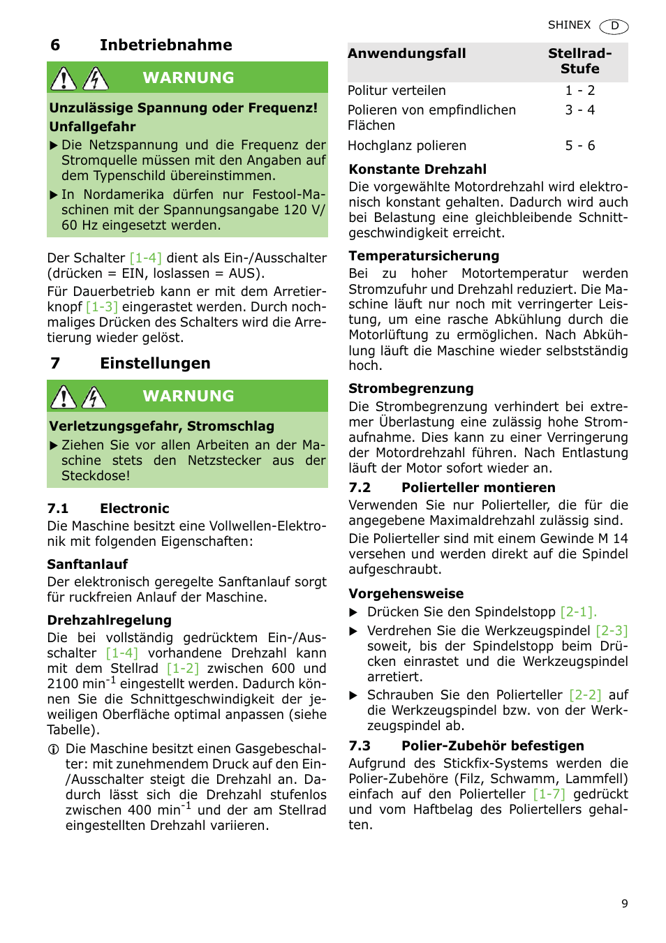 Festool SHINEX RAP 150 FE User Manual | Page 9 / 85