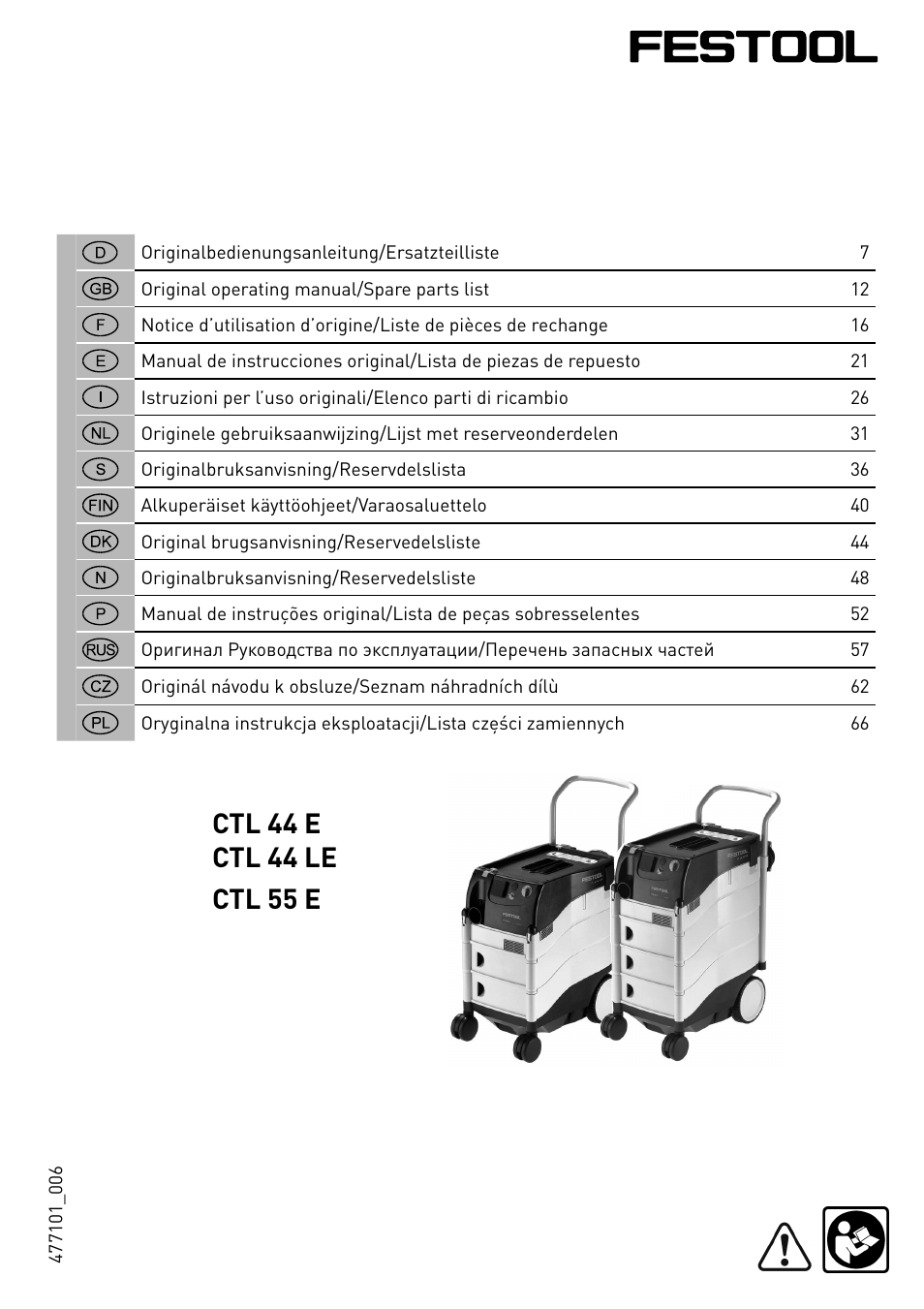 Festool CTL 55 E User Manual | 70 pages