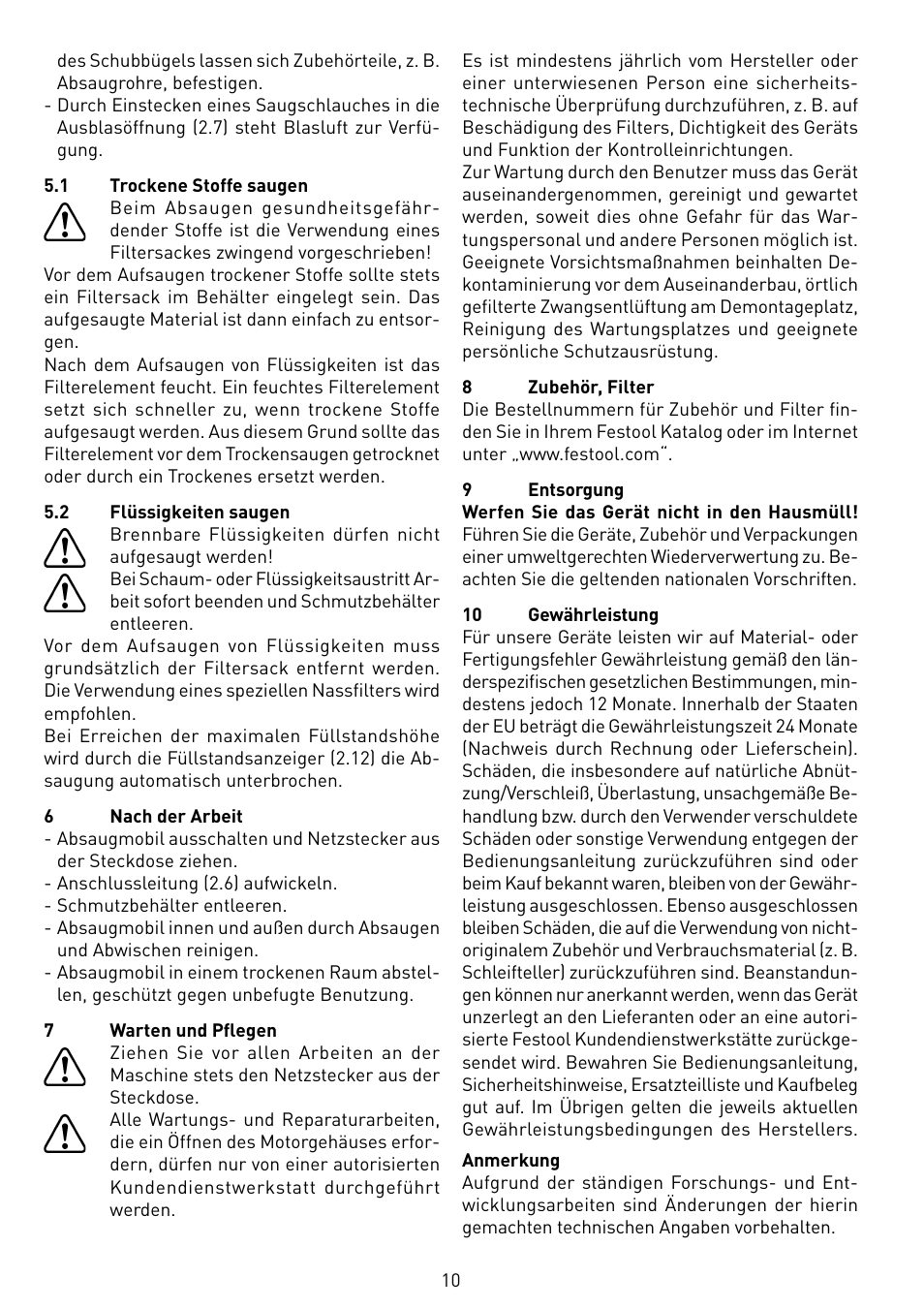 Festool CTL 55 E User Manual | Page 10 / 70