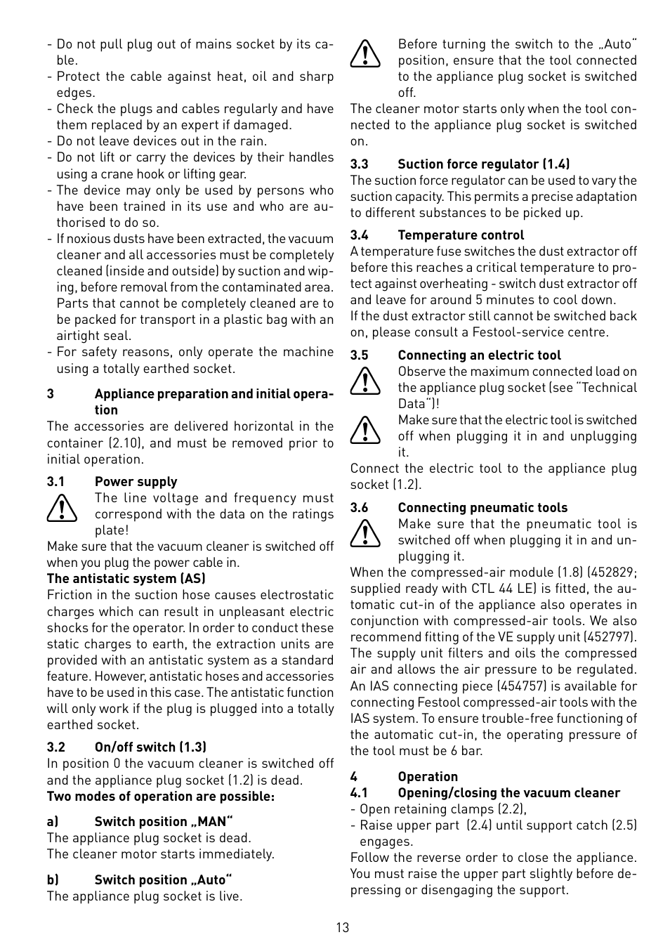 Festool CTL 55 E User Manual | Page 13 / 70