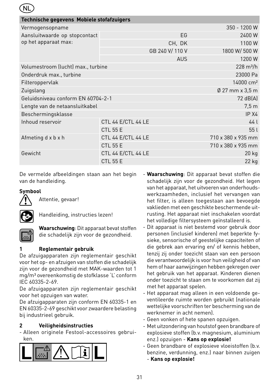 Festool CTL 55 E User Manual | Page 31 / 70