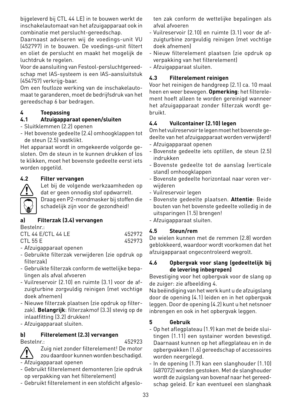 Festool CTL 55 E User Manual | Page 33 / 70