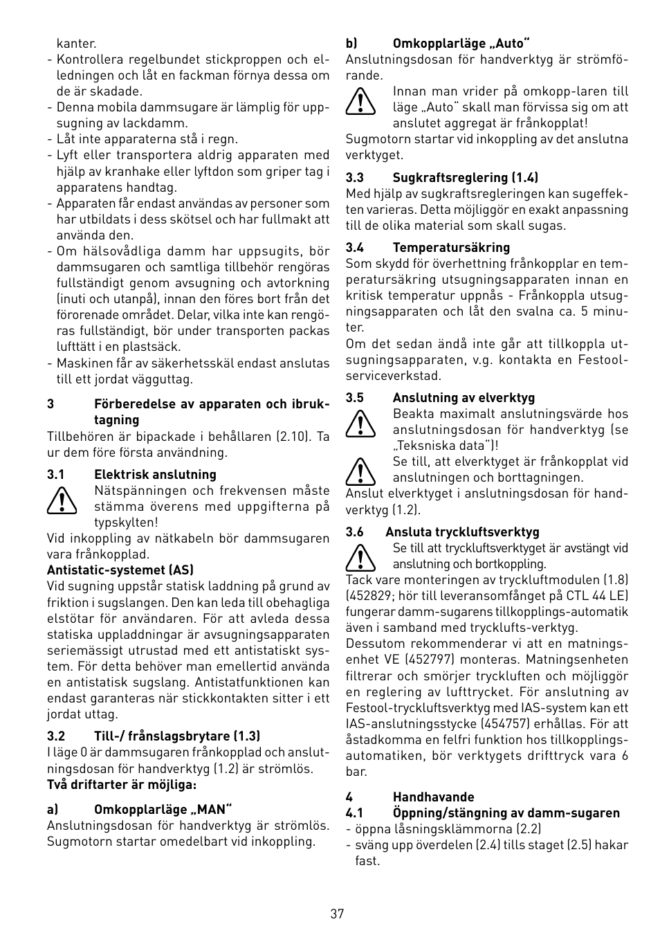 Festool CTL 55 E User Manual | Page 37 / 70