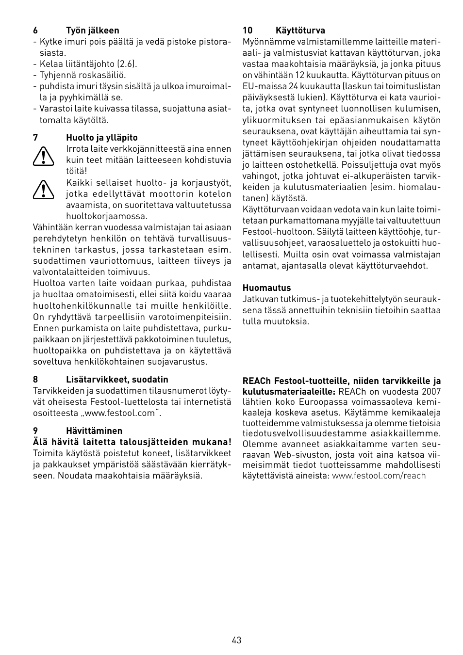Festool CTL 55 E User Manual | Page 43 / 70