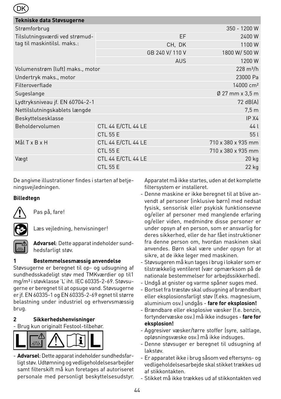 Festool CTL 55 E User Manual | Page 44 / 70