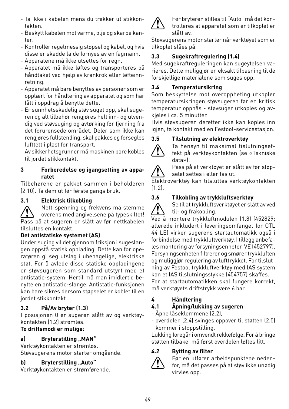 Festool CTL 55 E User Manual | Page 49 / 70