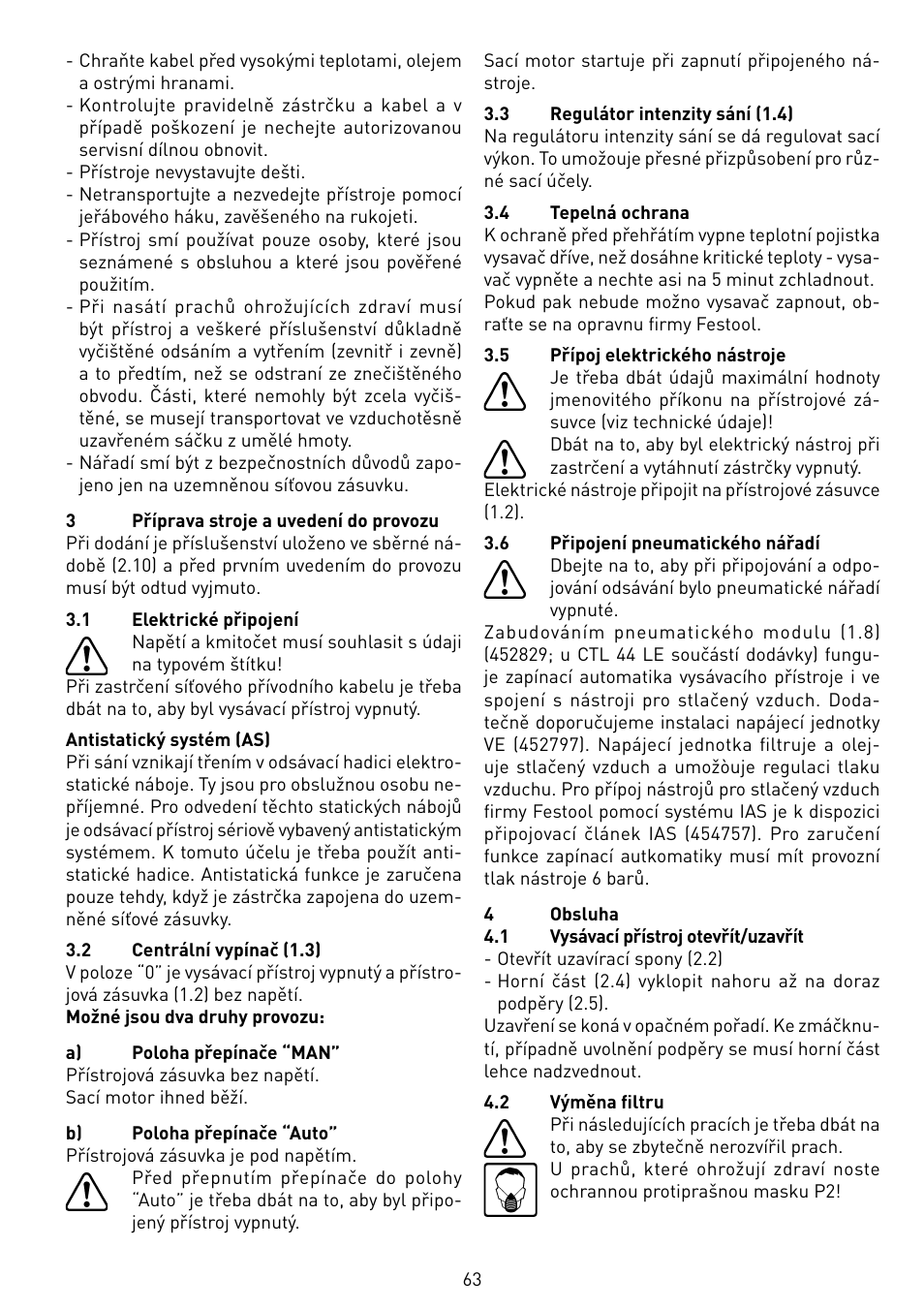 Festool CTL 55 E User Manual | Page 63 / 70