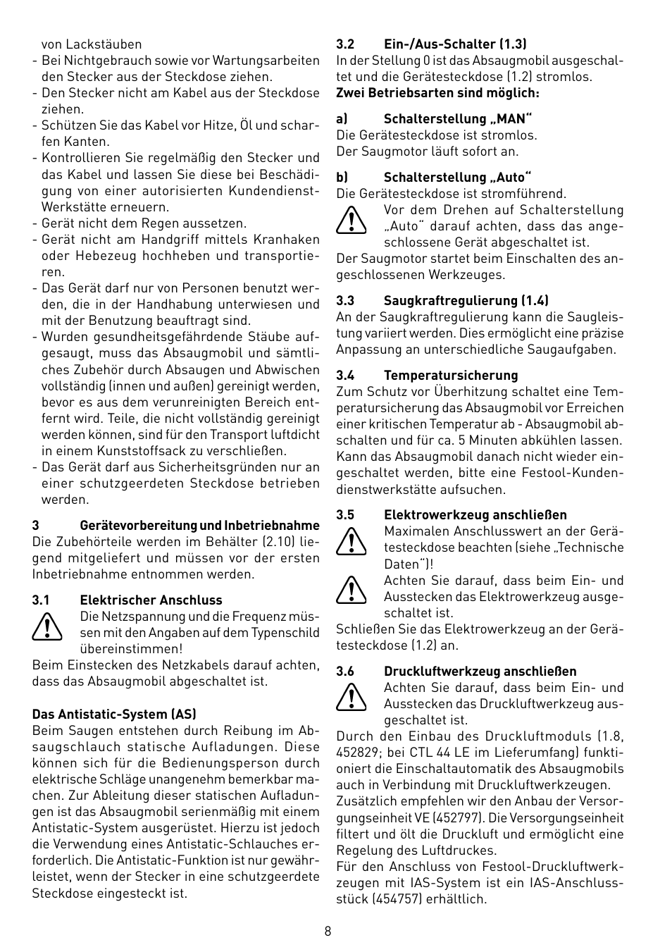 Festool CTL 55 E User Manual | Page 8 / 70