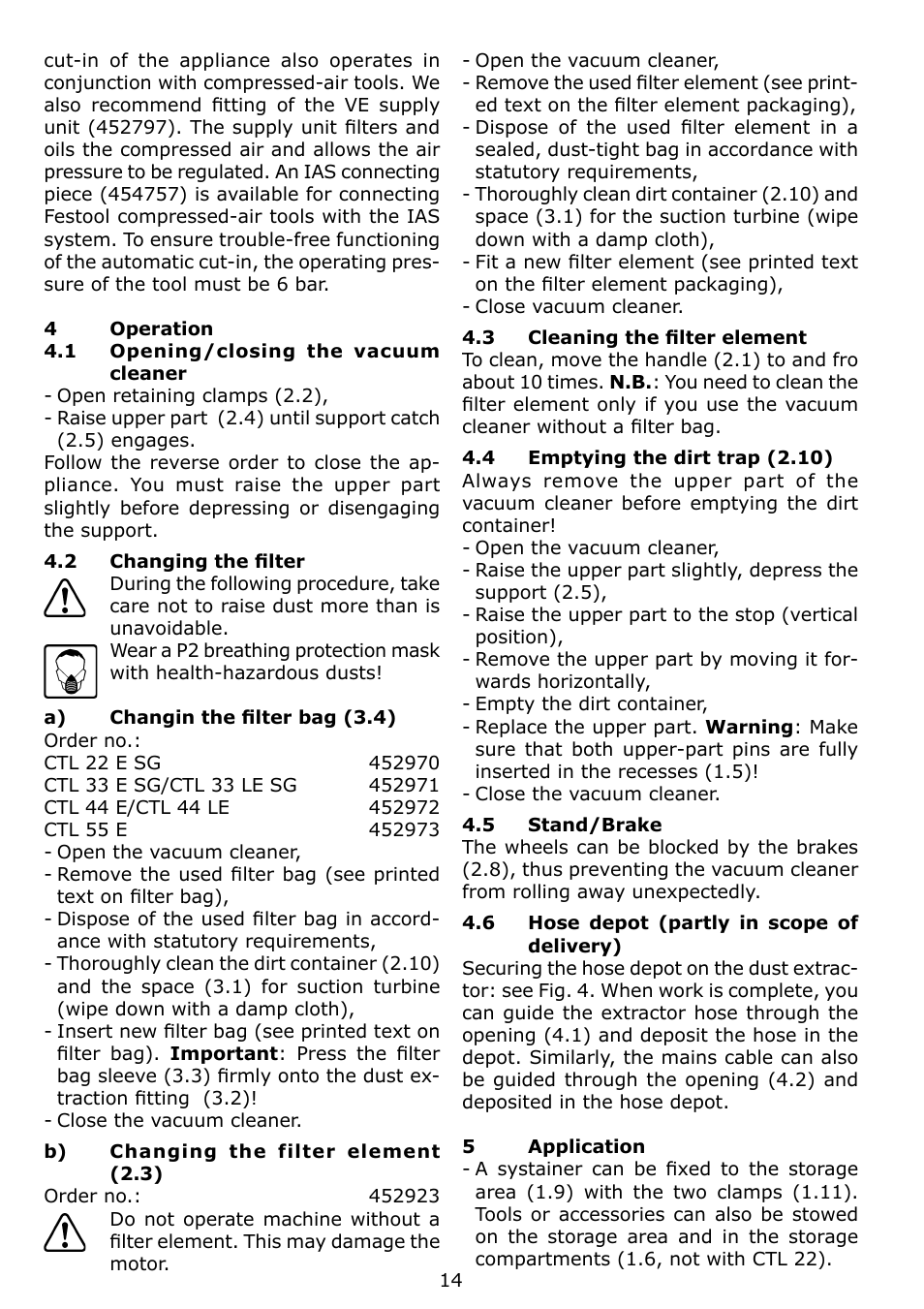 Festool CTL 22 E SG User Manual | Page 14 / 70