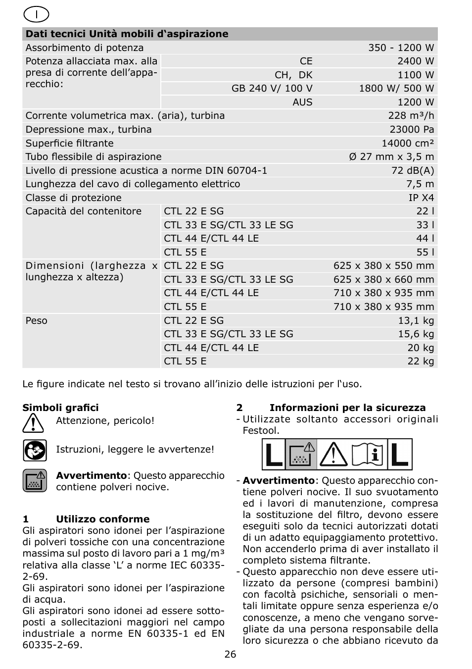 Festool CTL 22 E SG User Manual | Page 26 / 70