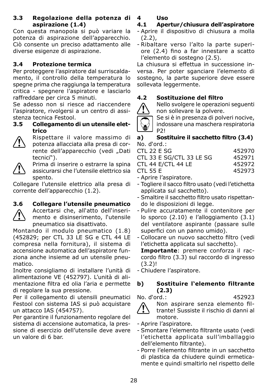 Festool CTL 22 E SG User Manual | Page 28 / 70