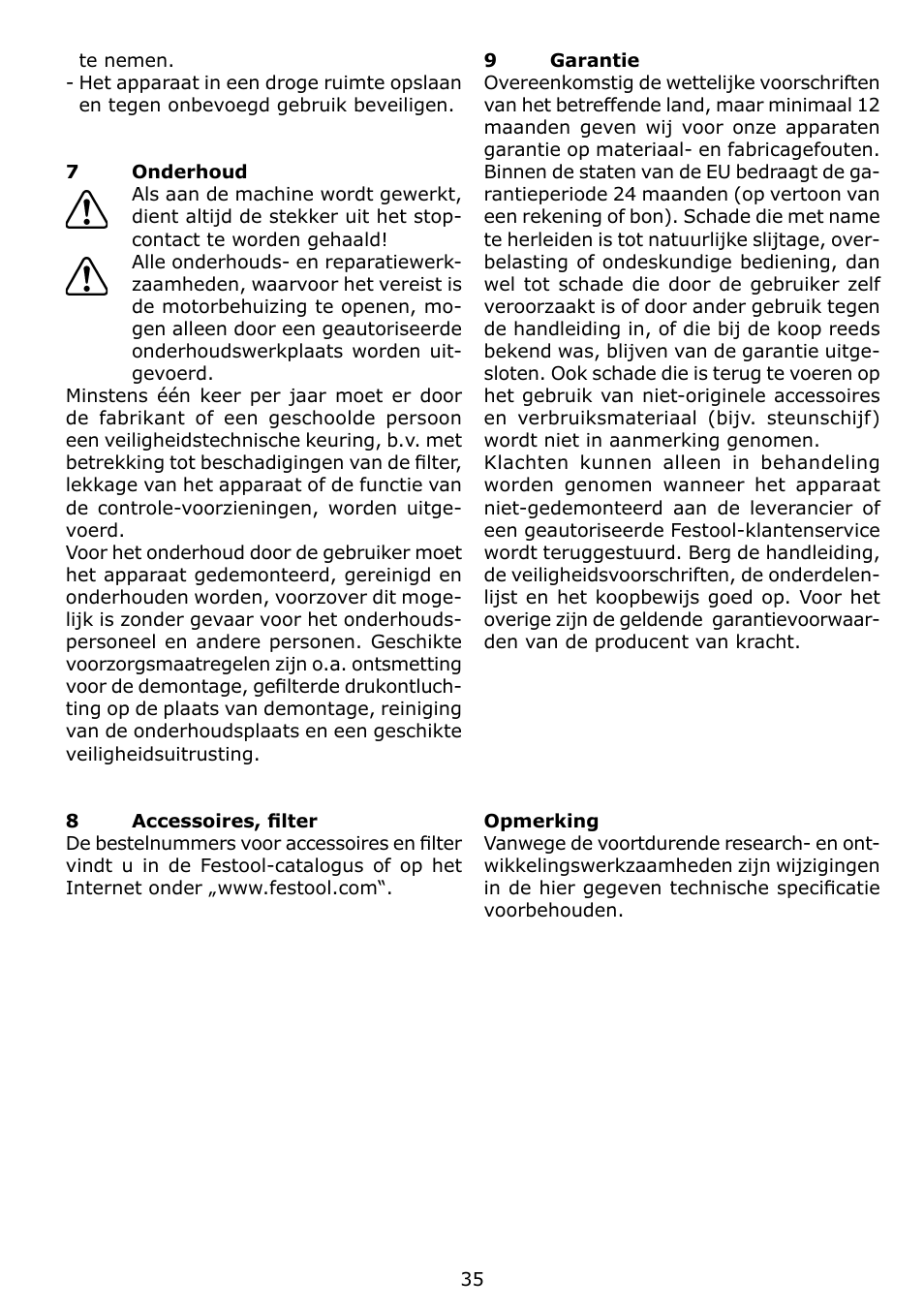 Festool CTL 22 E SG User Manual | Page 35 / 70