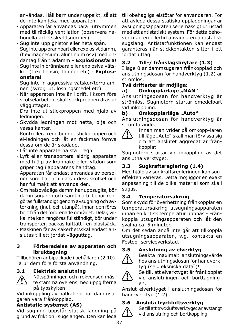 Festool CTL 22 E SG User Manual | Page 37 / 70