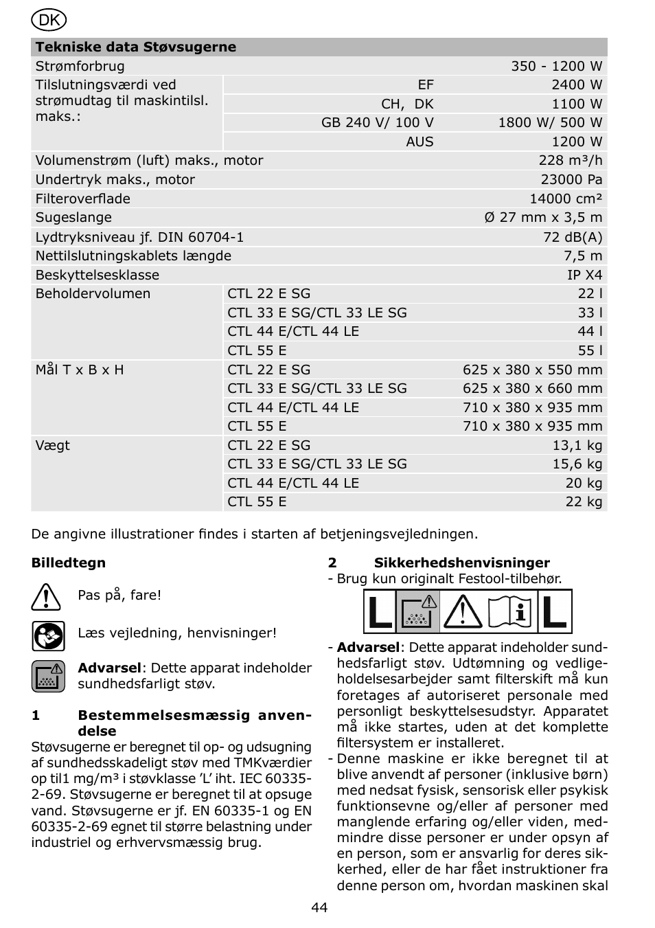 Festool CTL 22 E SG User Manual | Page 44 / 70