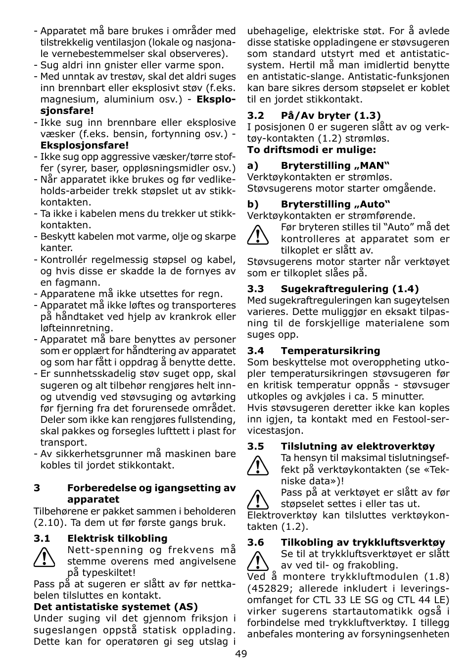 Festool CTL 22 E SG User Manual | Page 49 / 70