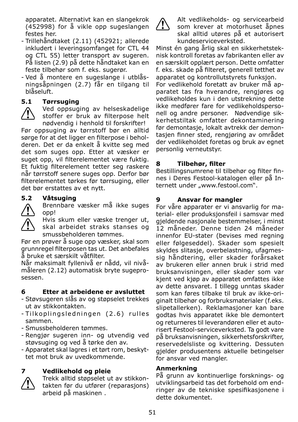 Festool CTL 22 E SG User Manual | Page 51 / 70