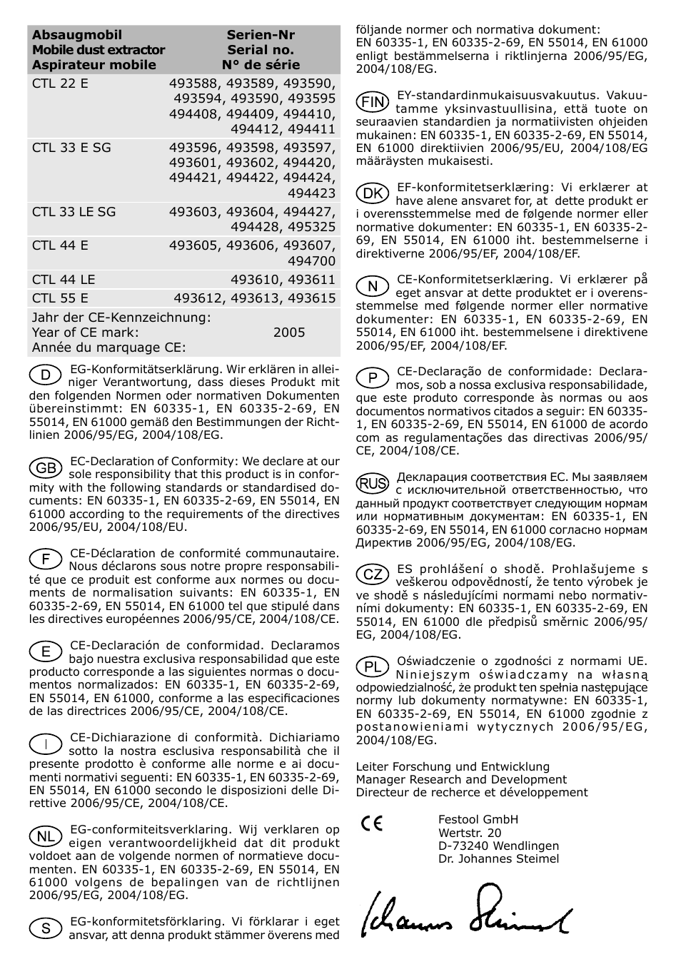 Festool CTL 22 E SG User Manual | Page 6 / 70
