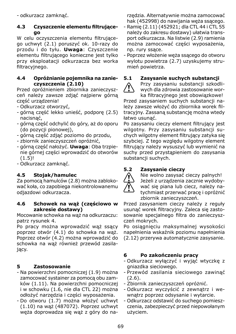 Festool CTL 22 E SG User Manual | Page 69 / 70