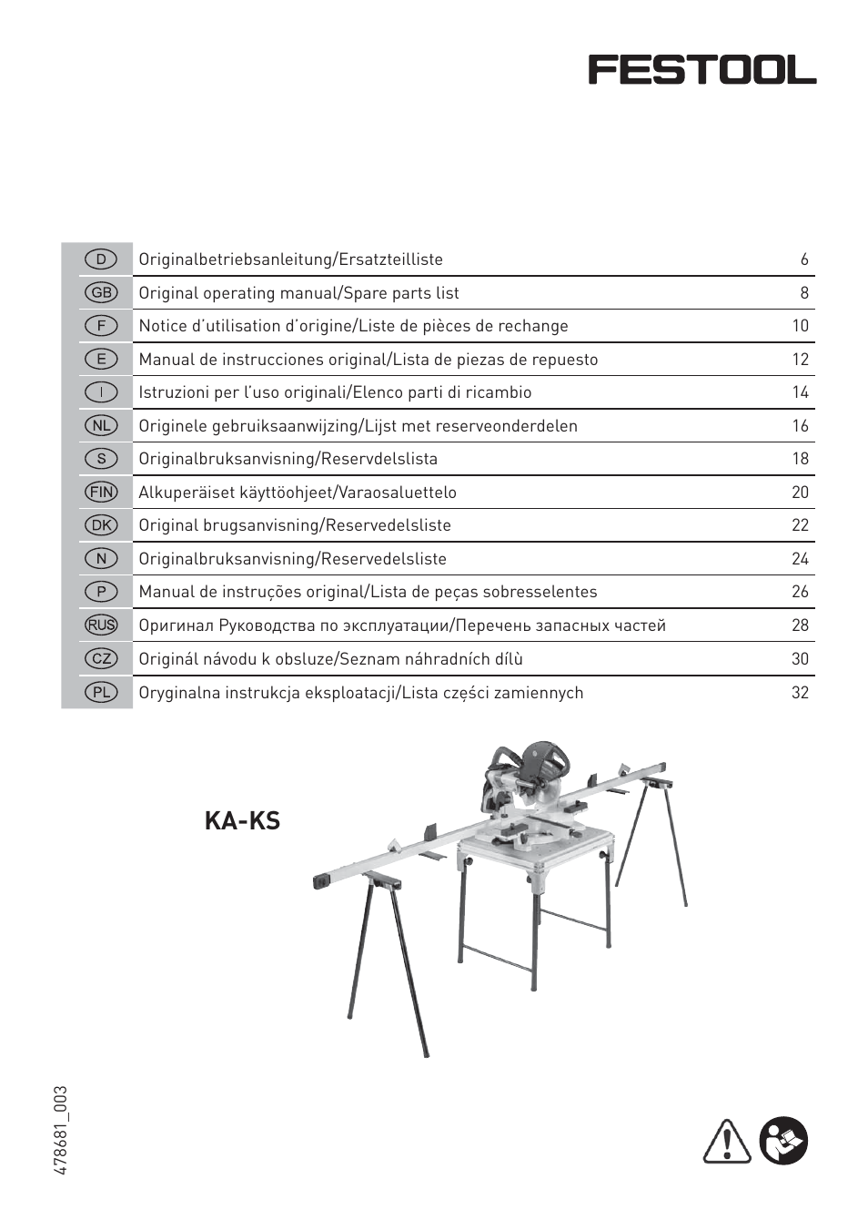 Festool KA-KS 120 accessories User Manual | 38 pages