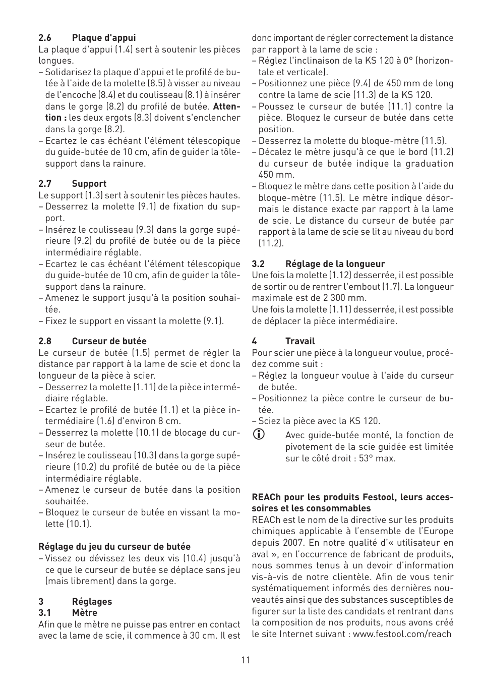 Festool KA-KS 120 accessories User Manual | Page 11 / 38