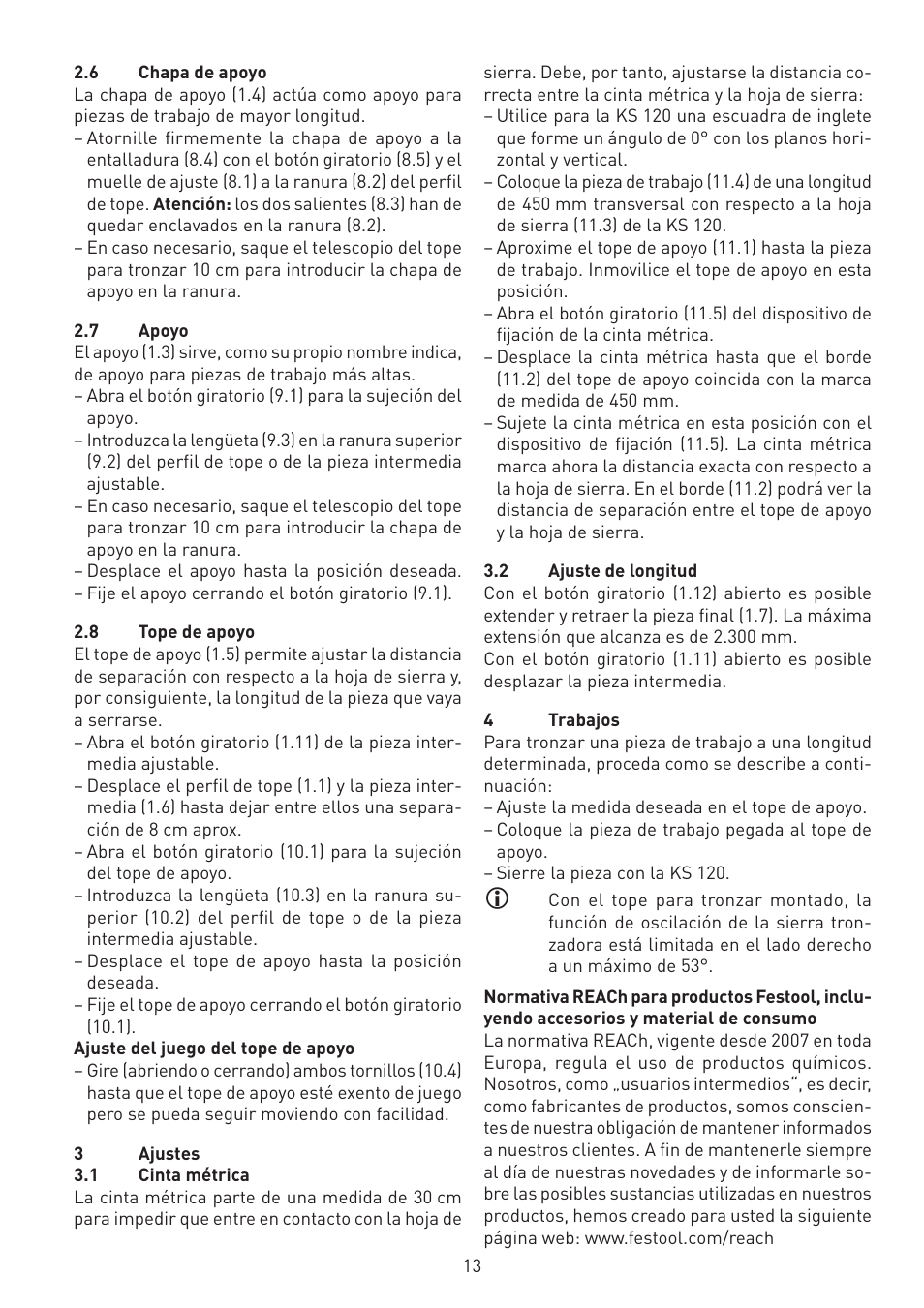 Festool KA-KS 120 accessories User Manual | Page 13 / 38