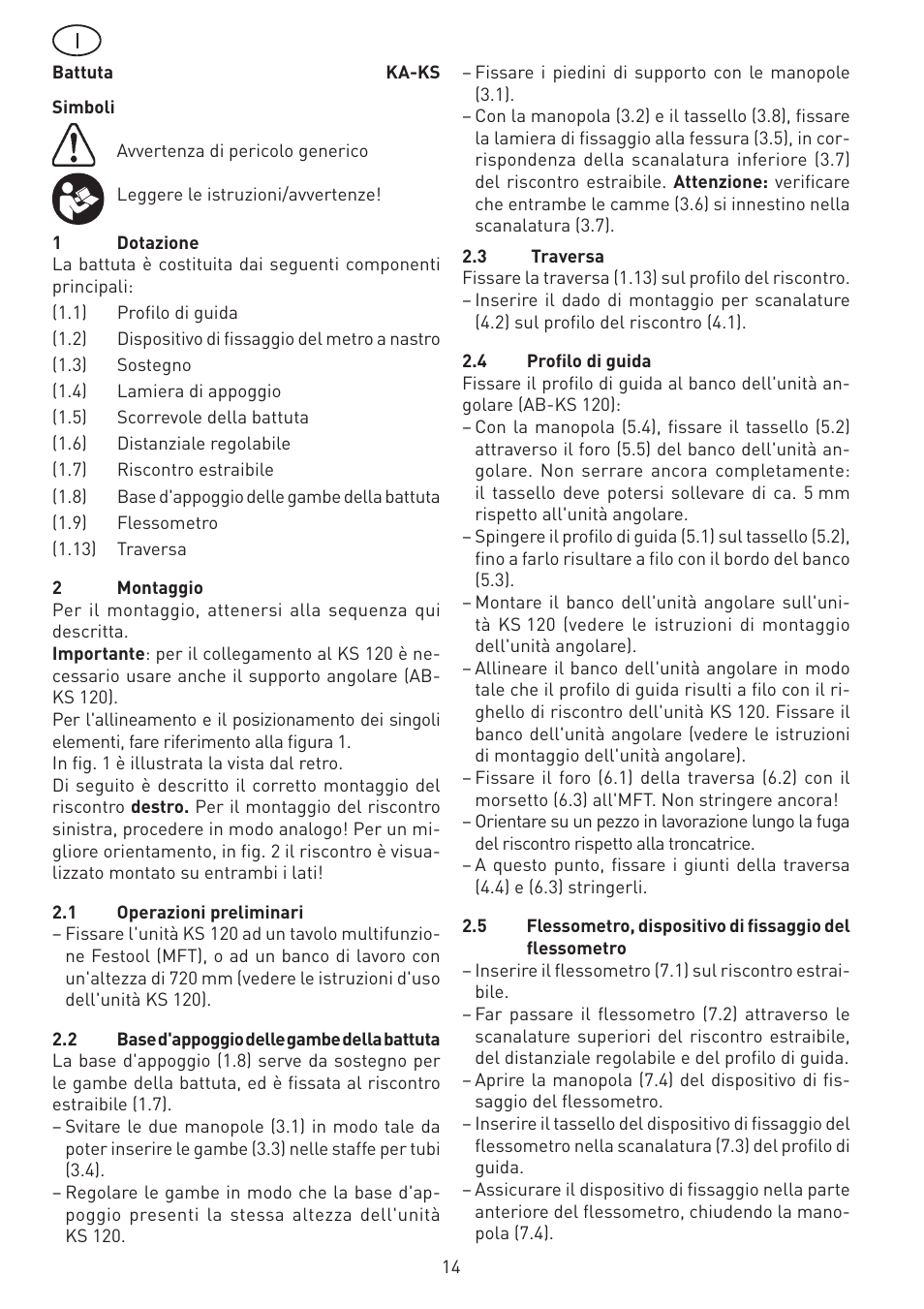 Festool KA-KS 120 accessories User Manual | Page 14 / 38