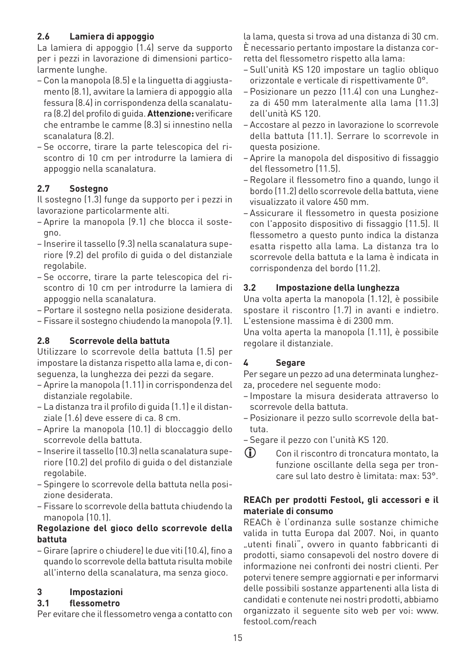 Festool KA-KS 120 accessories User Manual | Page 15 / 38