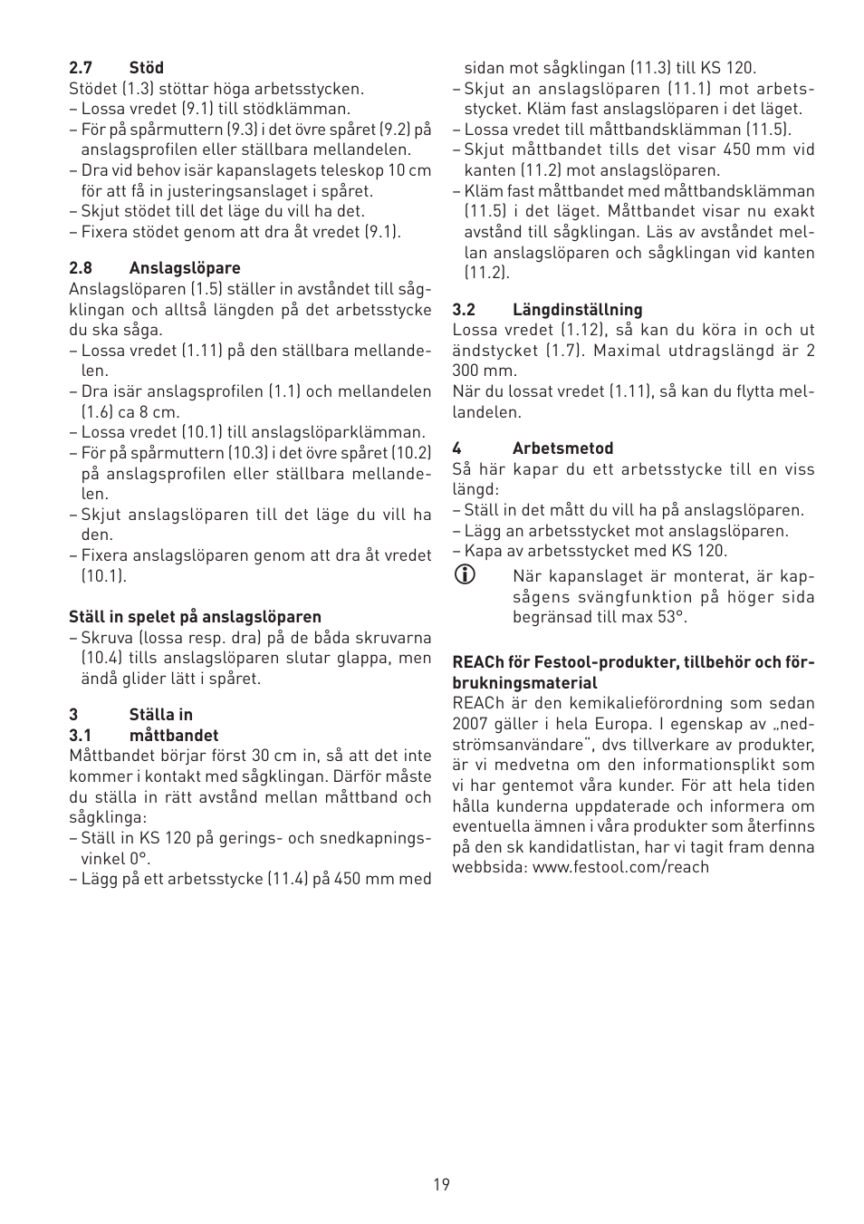 Festool KA-KS 120 accessories User Manual | Page 19 / 38