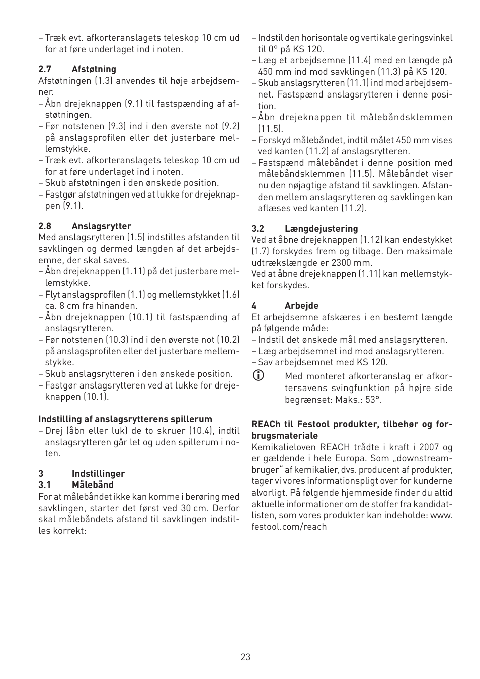 Festool KA-KS 120 accessories User Manual | Page 23 / 38