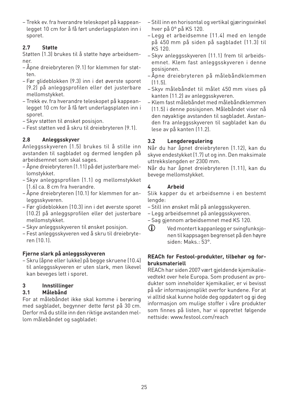Festool KA-KS 120 accessories User Manual | Page 25 / 38
