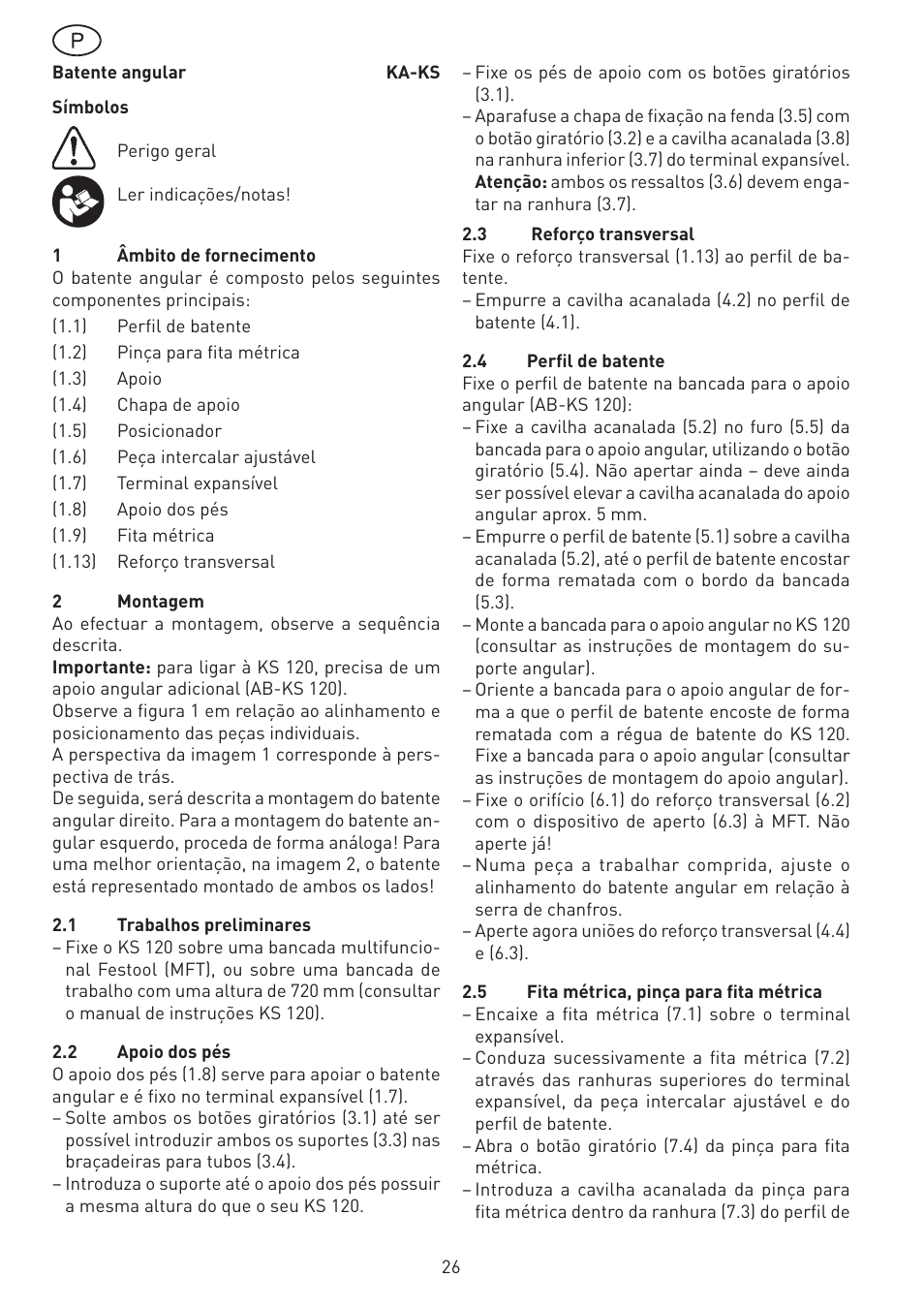 Festool KA-KS 120 accessories User Manual | Page 26 / 38