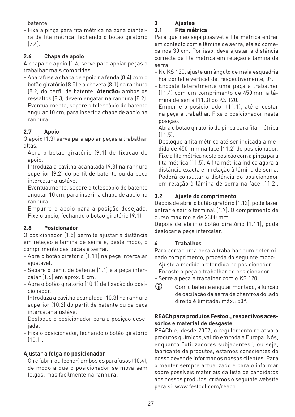 Festool KA-KS 120 accessories User Manual | Page 27 / 38