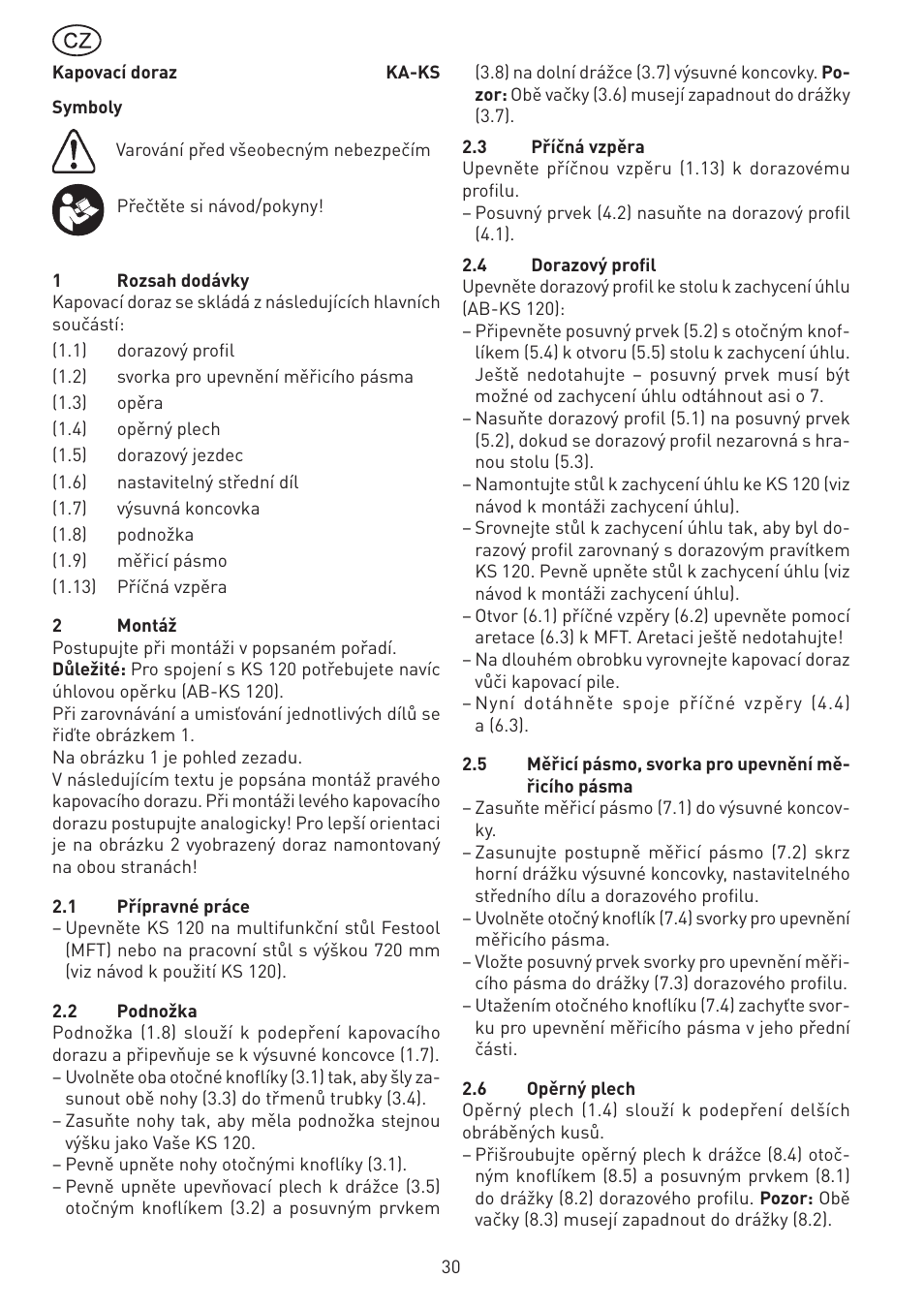Festool KA-KS 120 accessories User Manual | Page 30 / 38