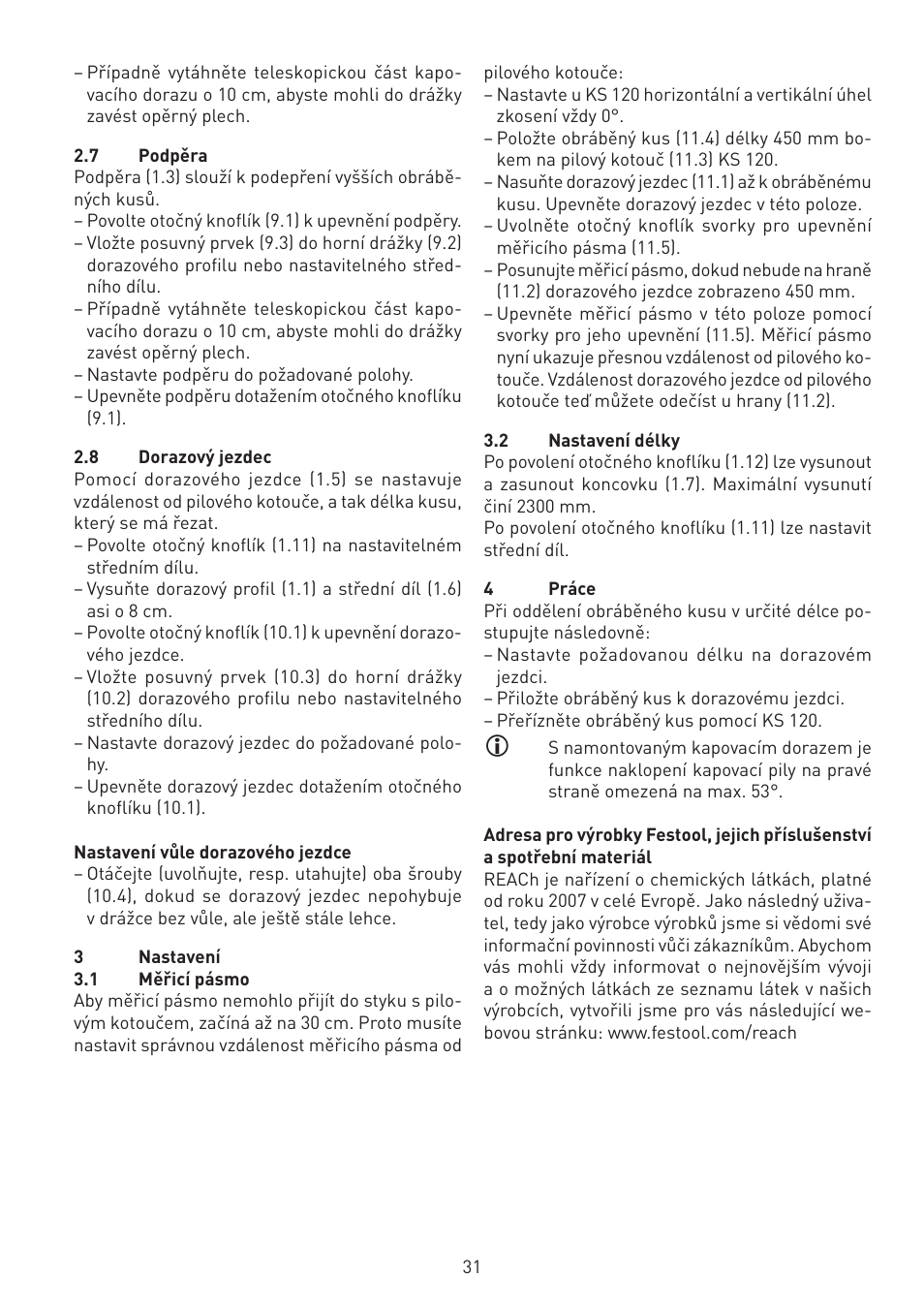 Festool KA-KS 120 accessories User Manual | Page 31 / 38