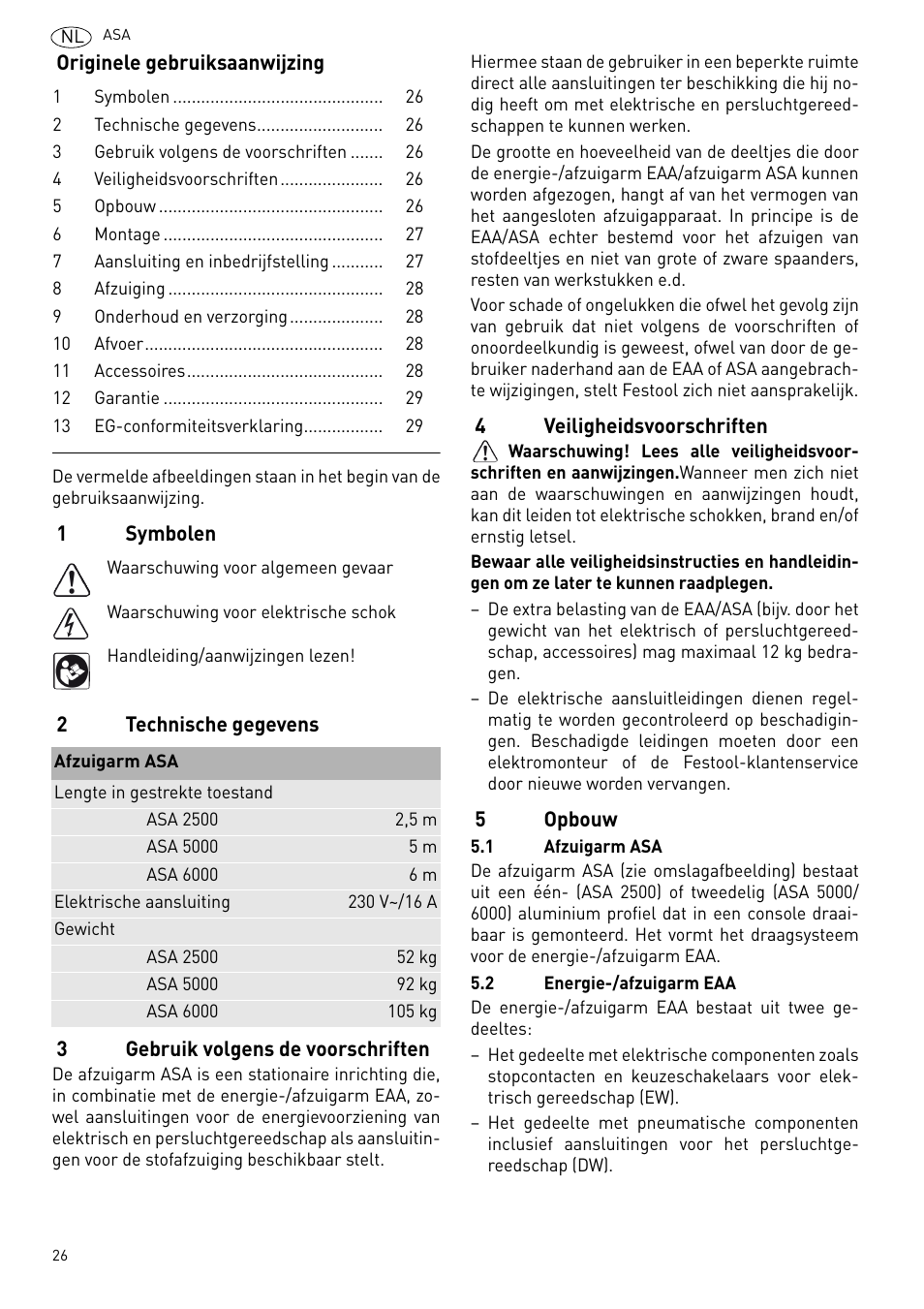 Festool ASA 6000 User Manual | Page 26 / 62
