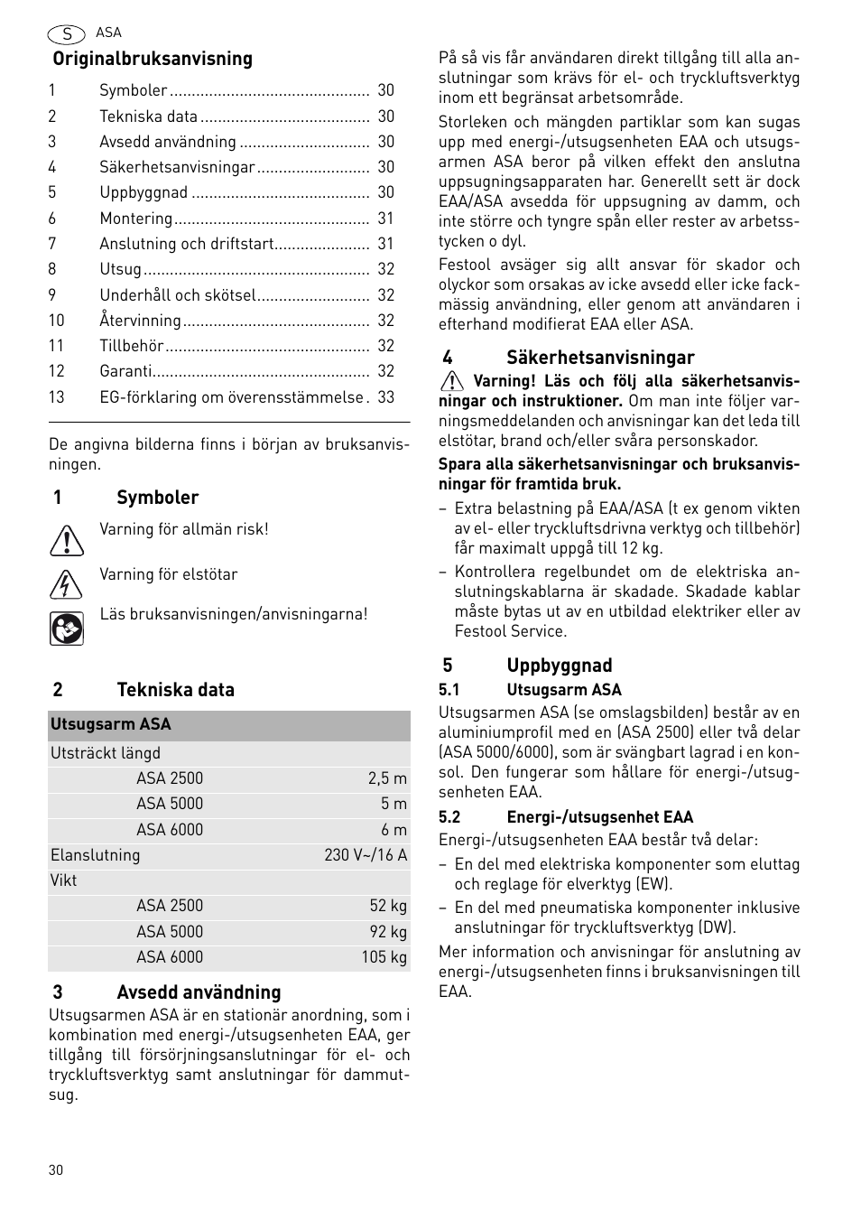 Festool ASA 6000 User Manual | Page 30 / 62