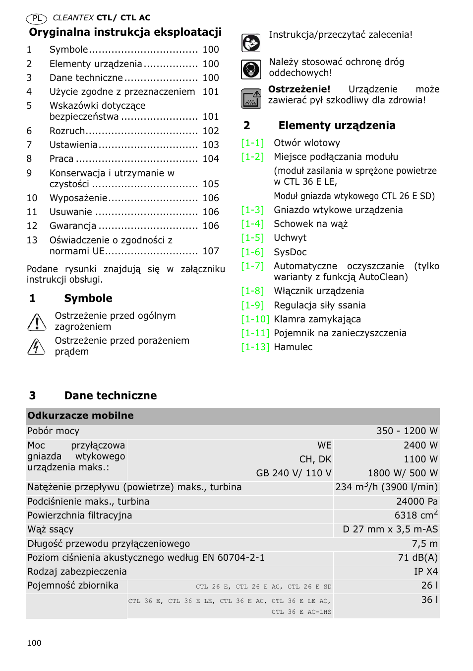 Festool CTL 36 E-LE-AC CLEANTEX User Manual | Page 100 / 110