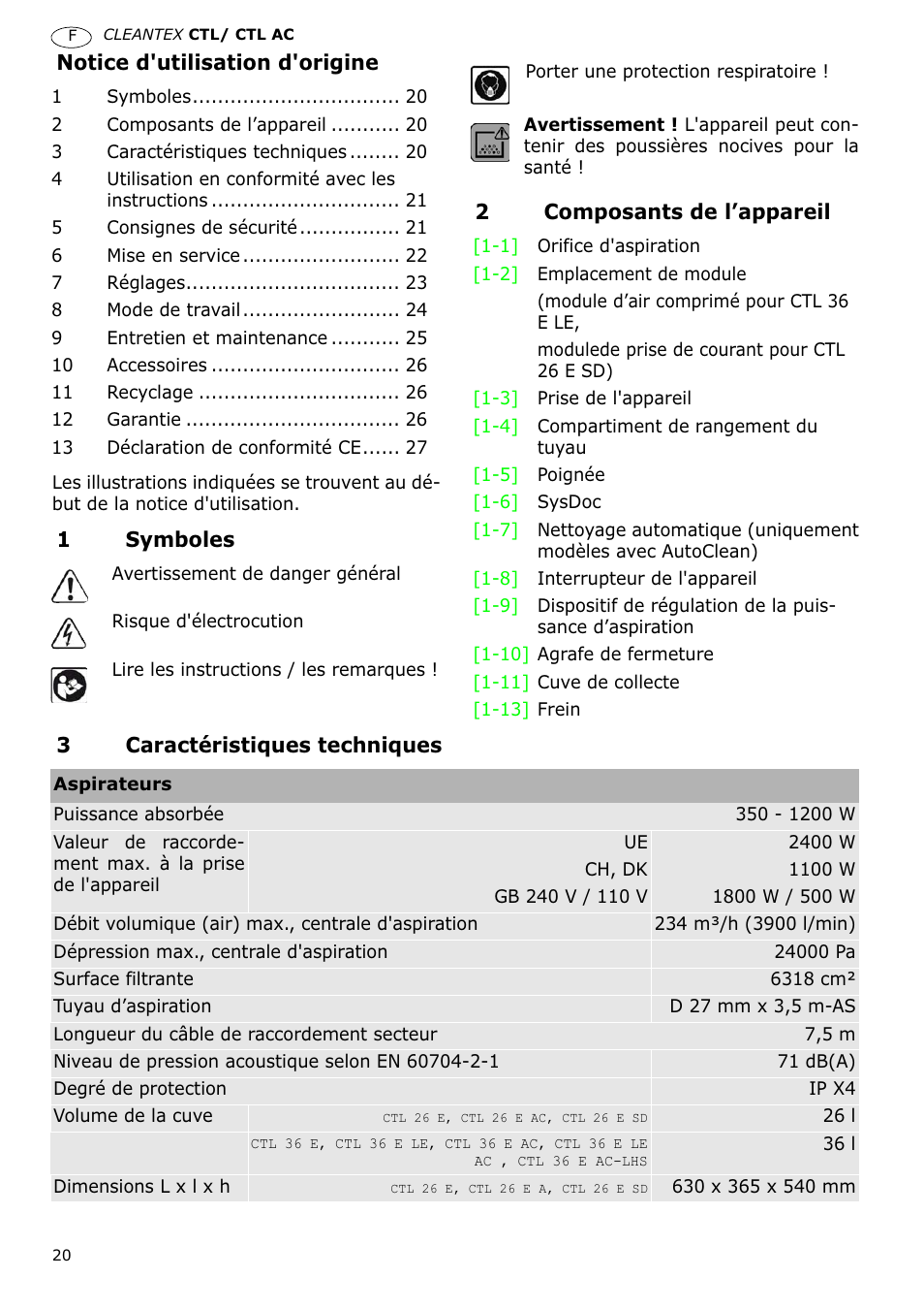 Festool CTL 36 E-LE-AC CLEANTEX User Manual | Page 20 / 110