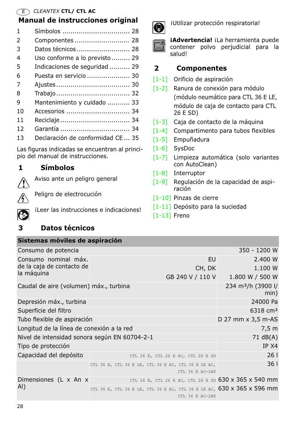 Festool CTL 36 E-LE-AC CLEANTEX User Manual | Page 28 / 110