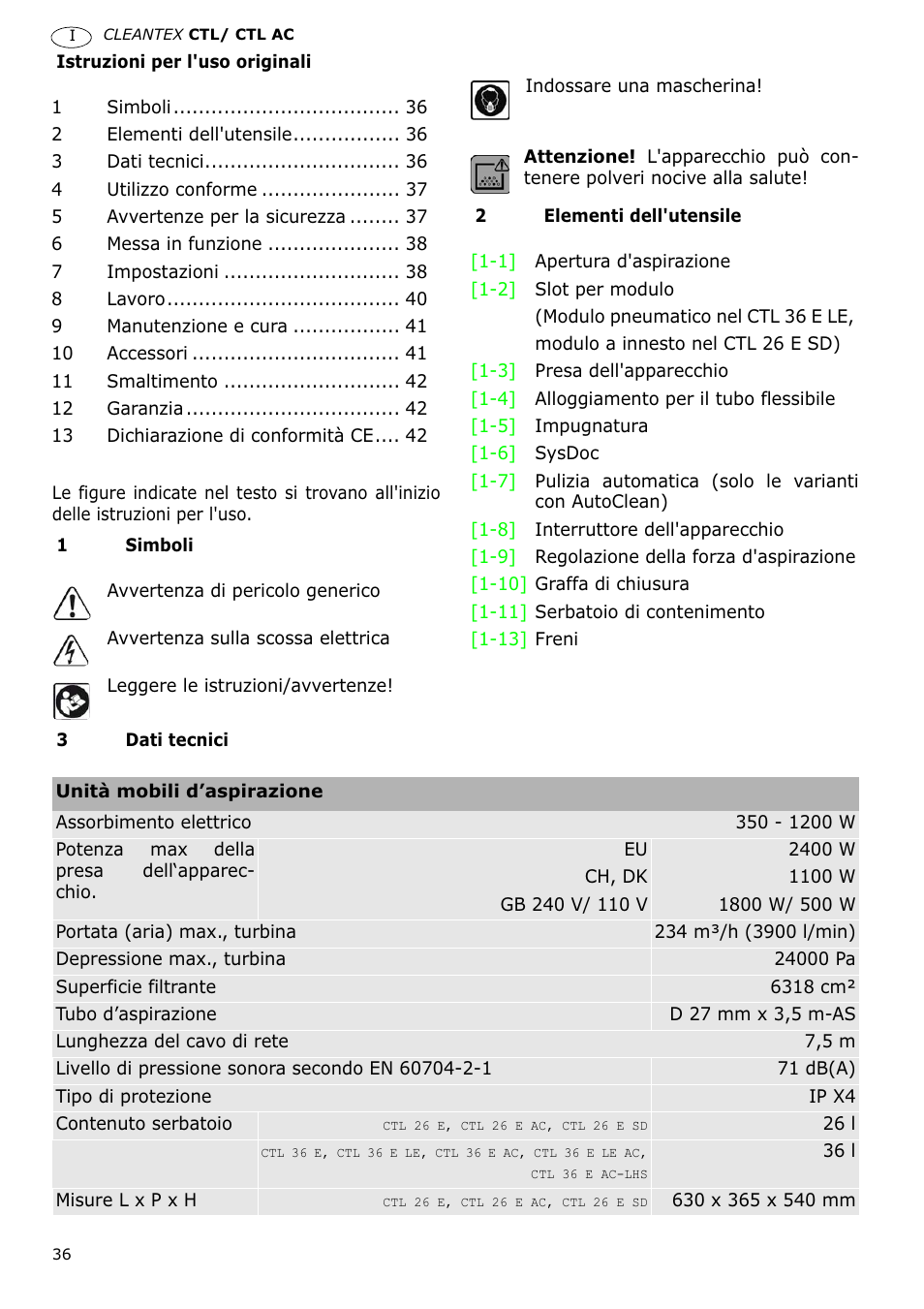 Festool CTL 36 E-LE-AC CLEANTEX User Manual | Page 36 / 110