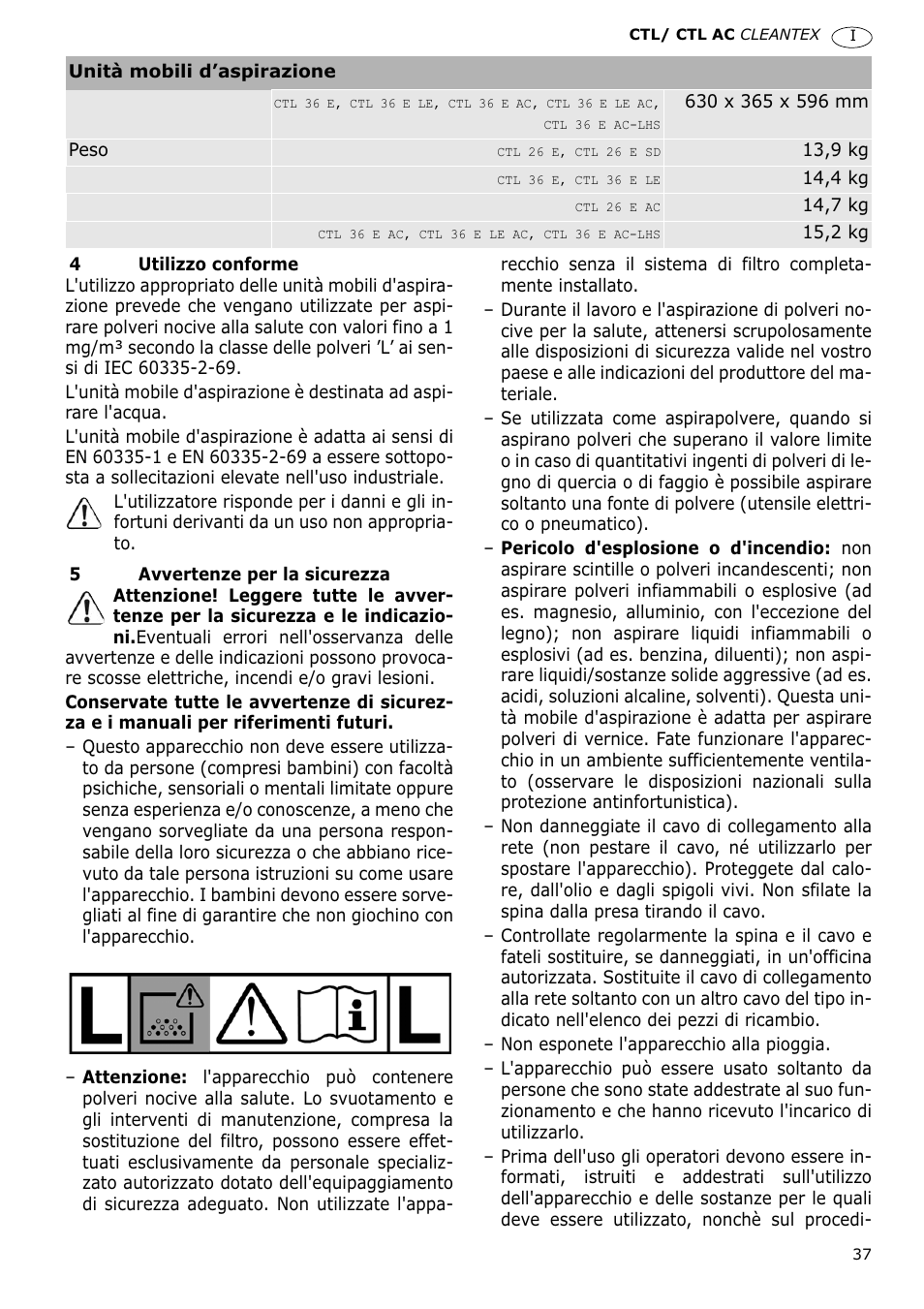 Festool CTL 36 E-LE-AC CLEANTEX User Manual | Page 37 / 110