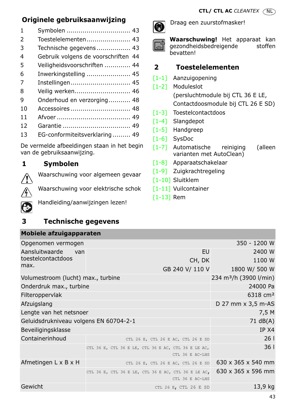 Festool CTL 36 E-LE-AC CLEANTEX User Manual | Page 43 / 110