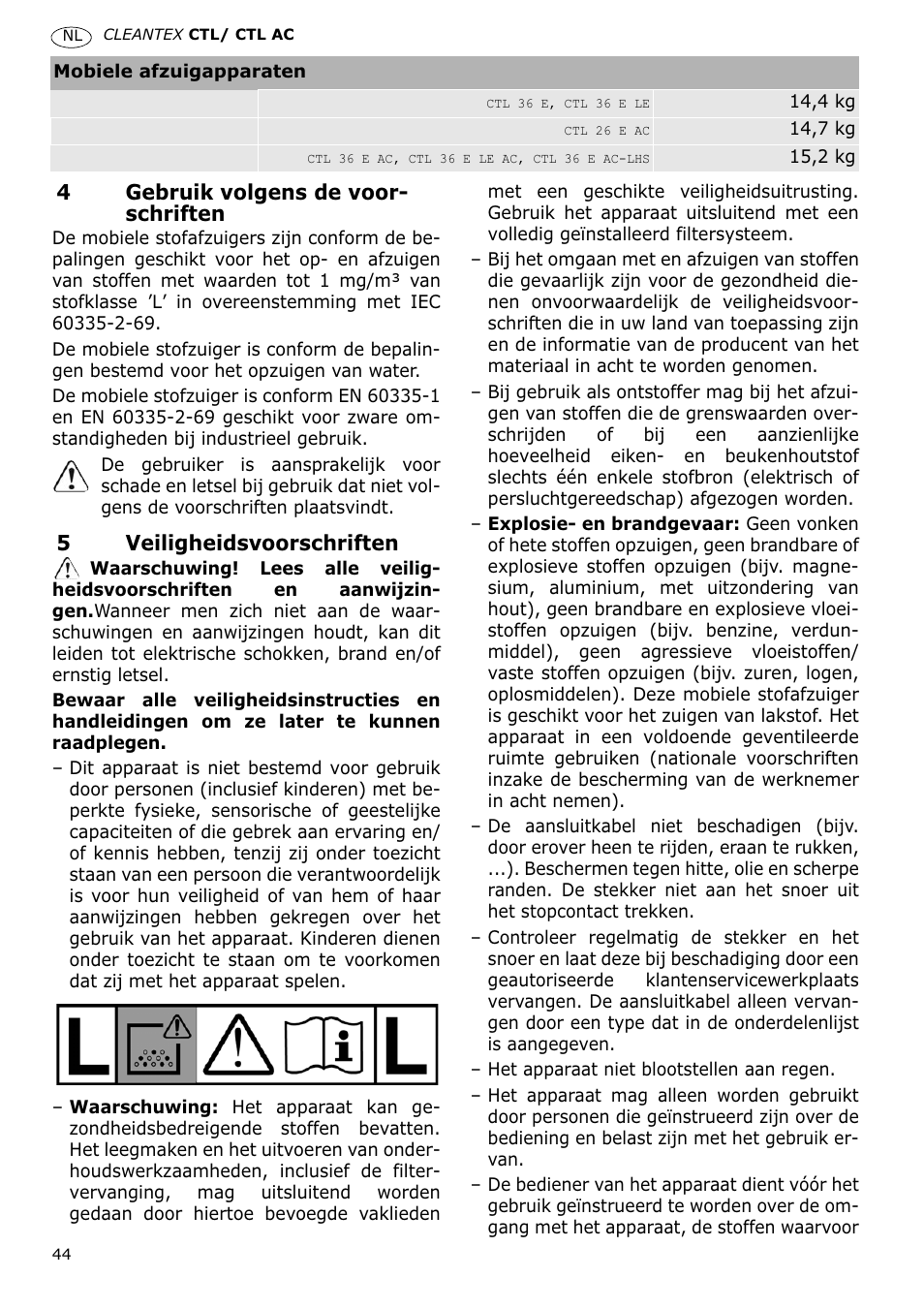 Festool CTL 36 E-LE-AC CLEANTEX User Manual | Page 44 / 110