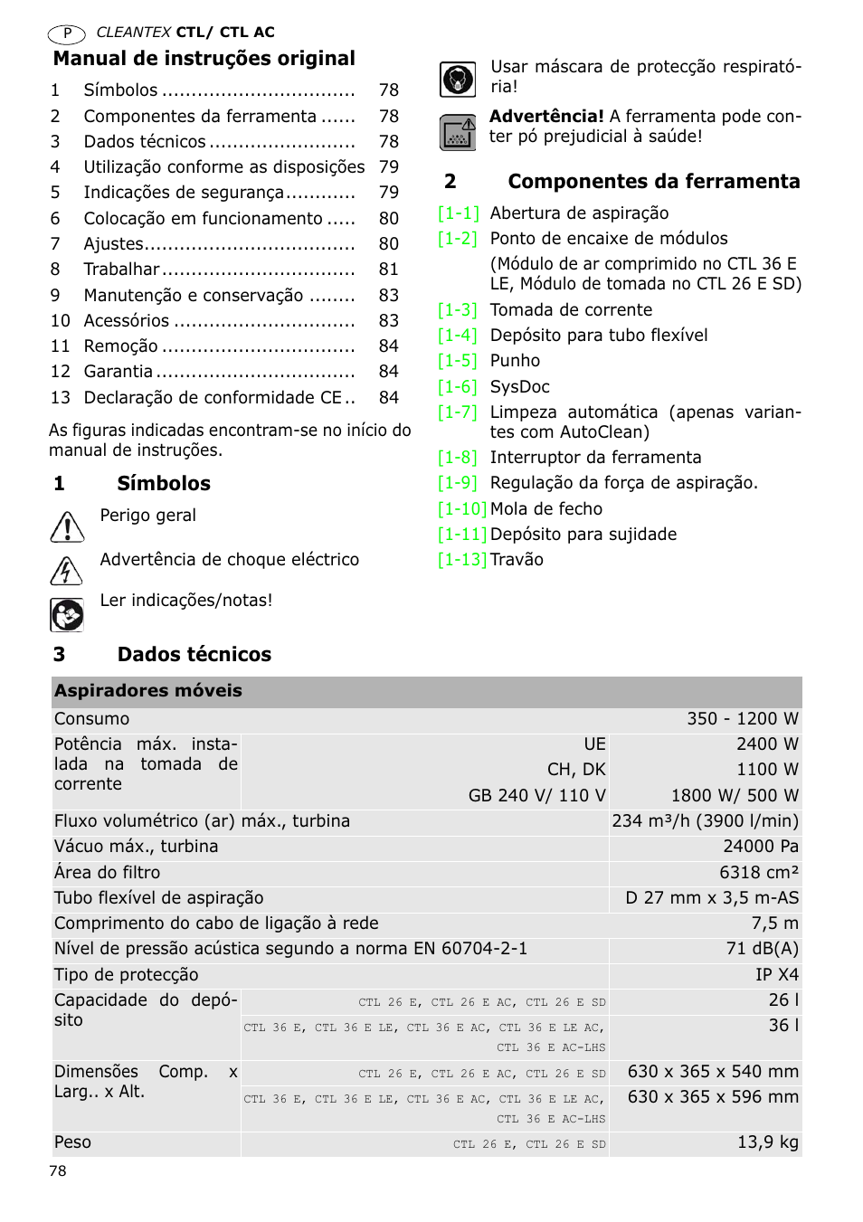 Festool CTL 36 E-LE-AC CLEANTEX User Manual | Page 78 / 110