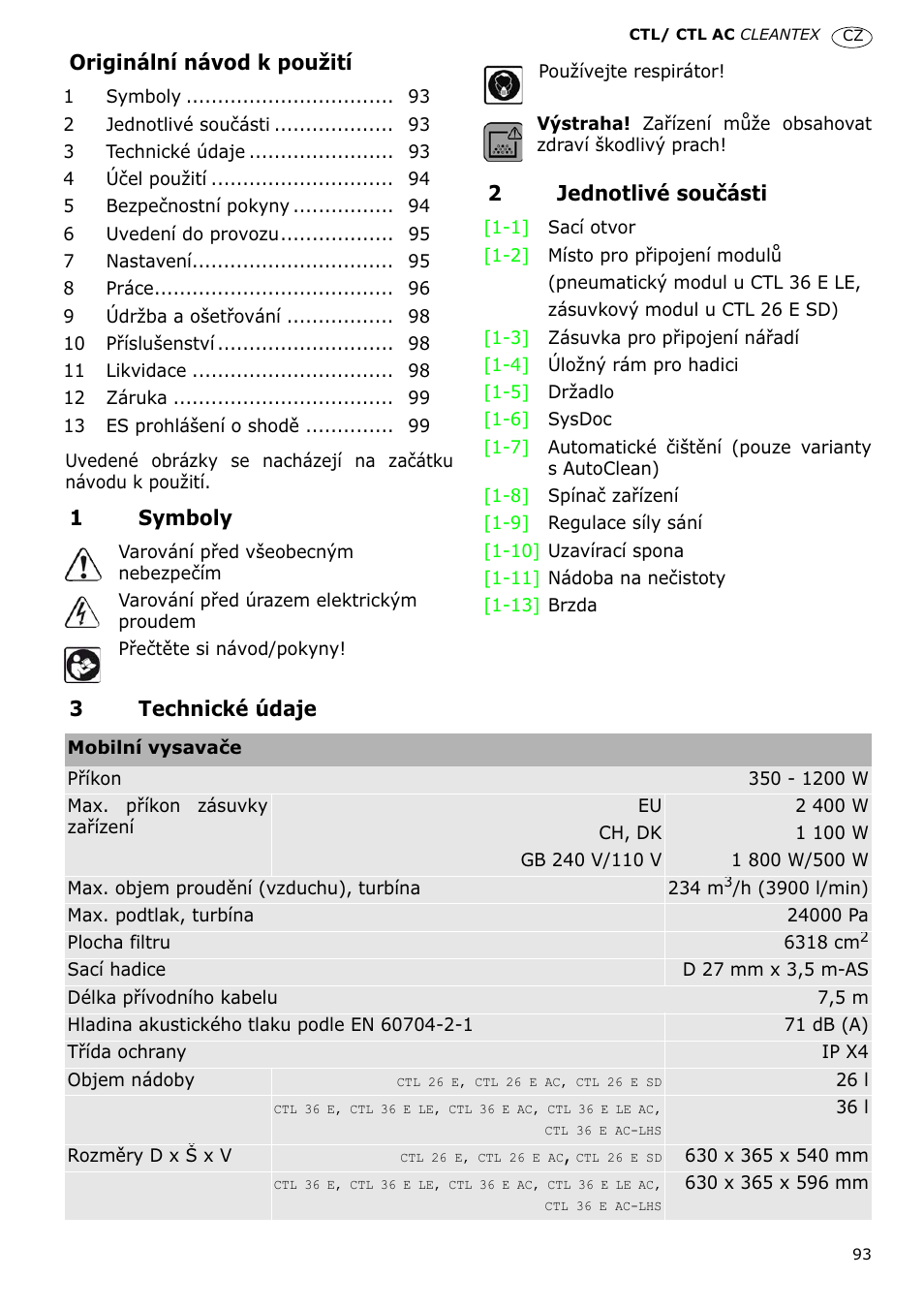 Festool CTL 36 E-LE-AC CLEANTEX User Manual | Page 93 / 110