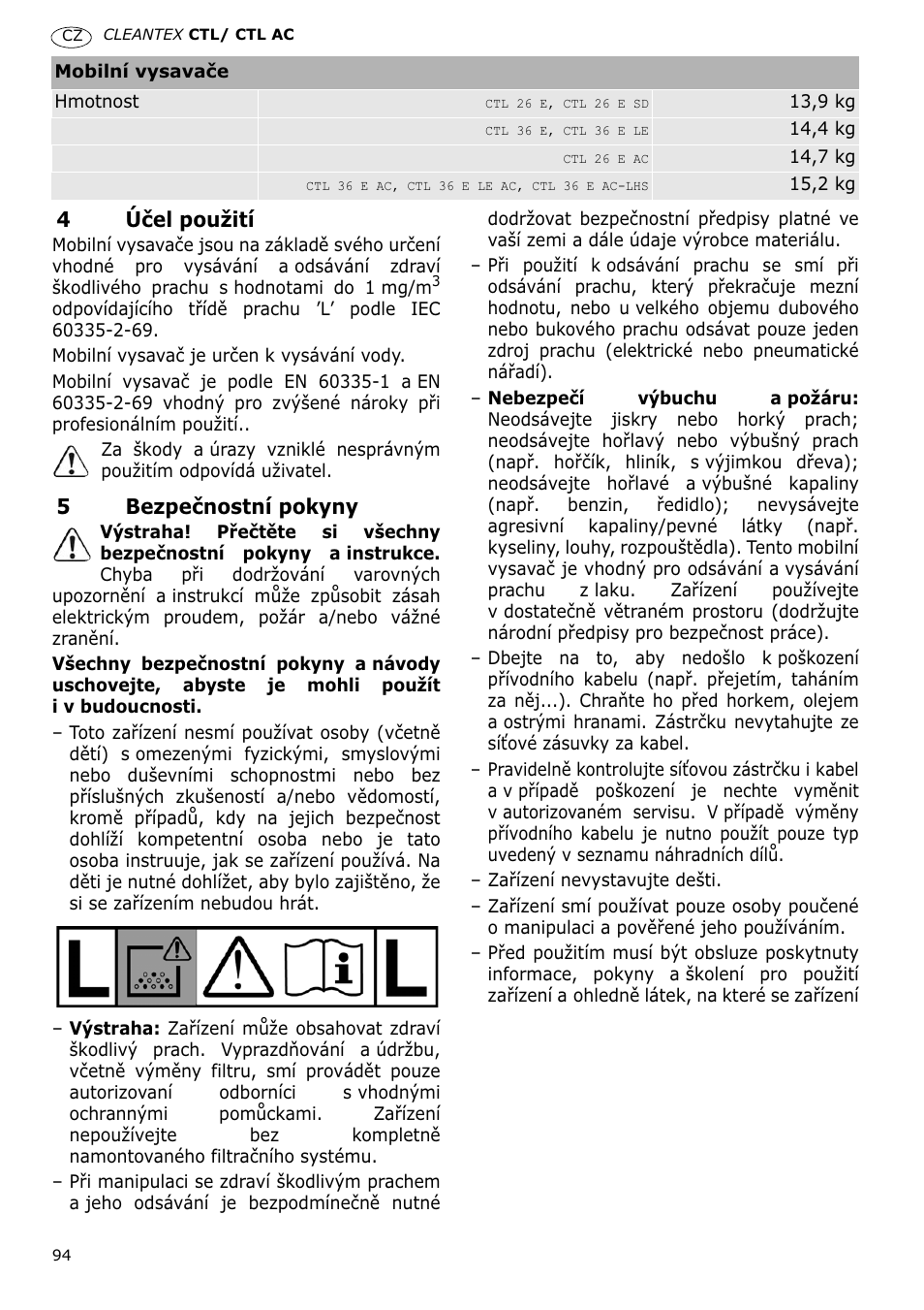 Festool CTL 36 E-LE-AC CLEANTEX User Manual | Page 94 / 110