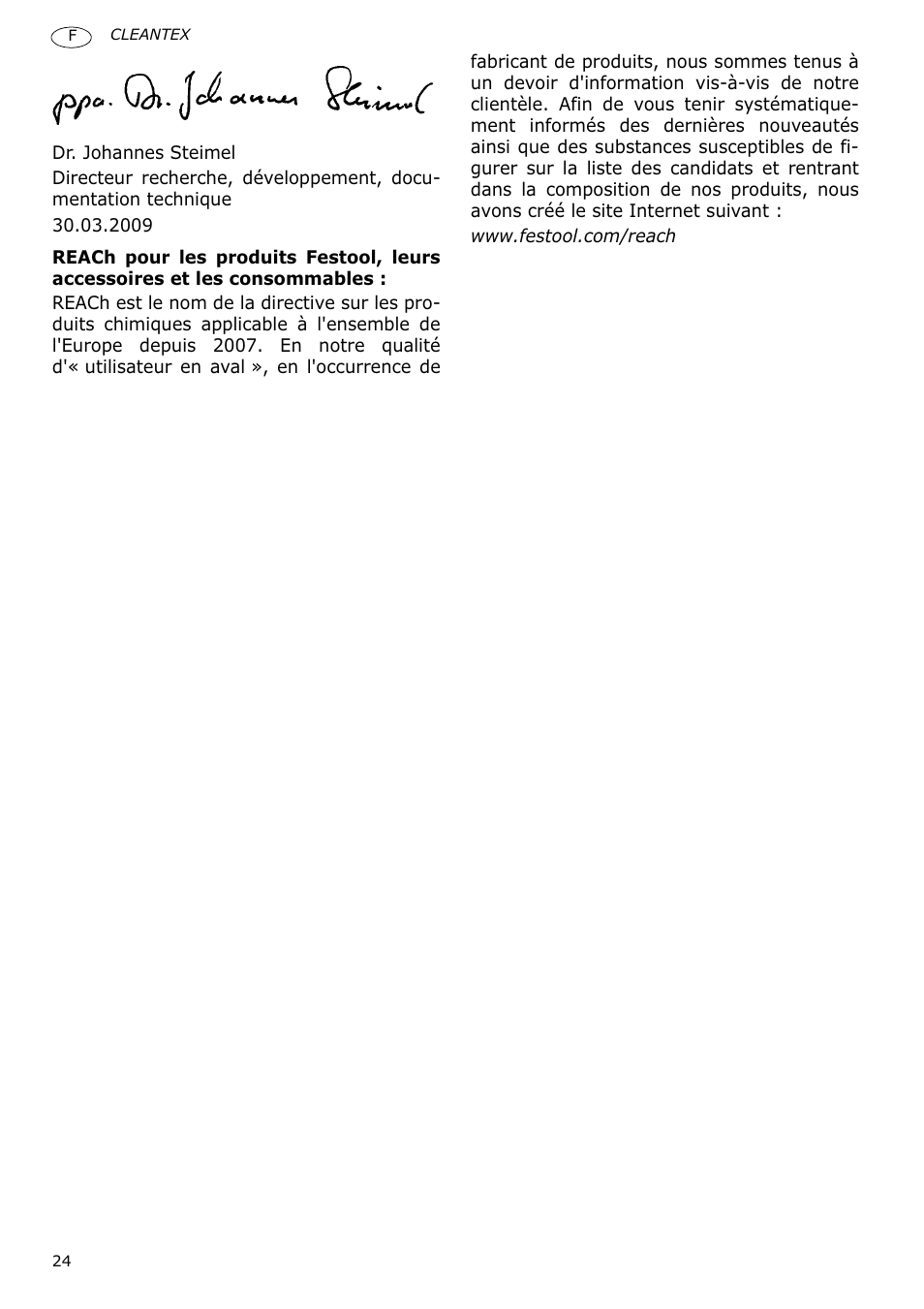 Festool CT 36 E-LE-AC CLEANTEX User Manual | Page 24 / 93