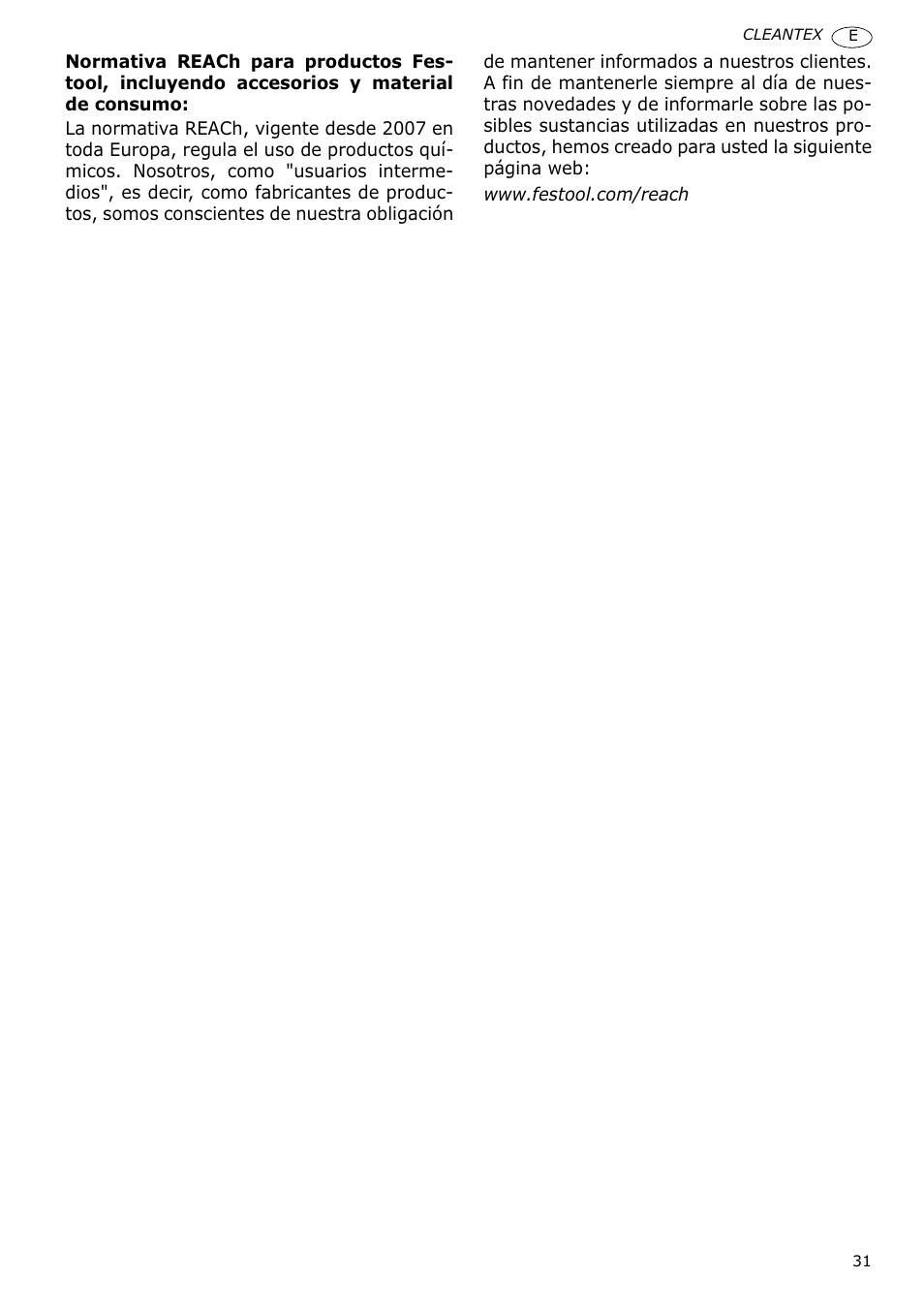 Festool CT 36 E-LE-AC CLEANTEX User Manual | Page 31 / 93
