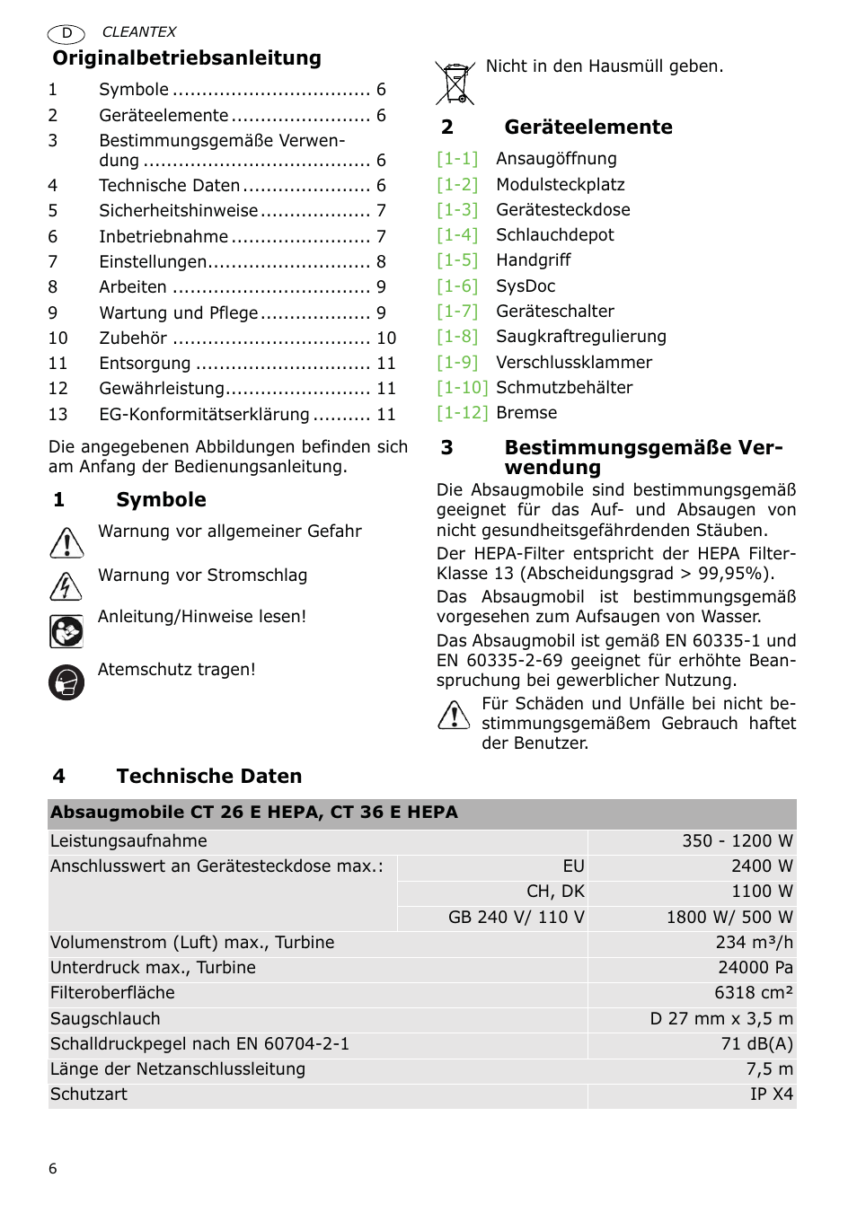 Festool CT 36 E-LE-AC CLEANTEX User Manual | Page 6 / 93